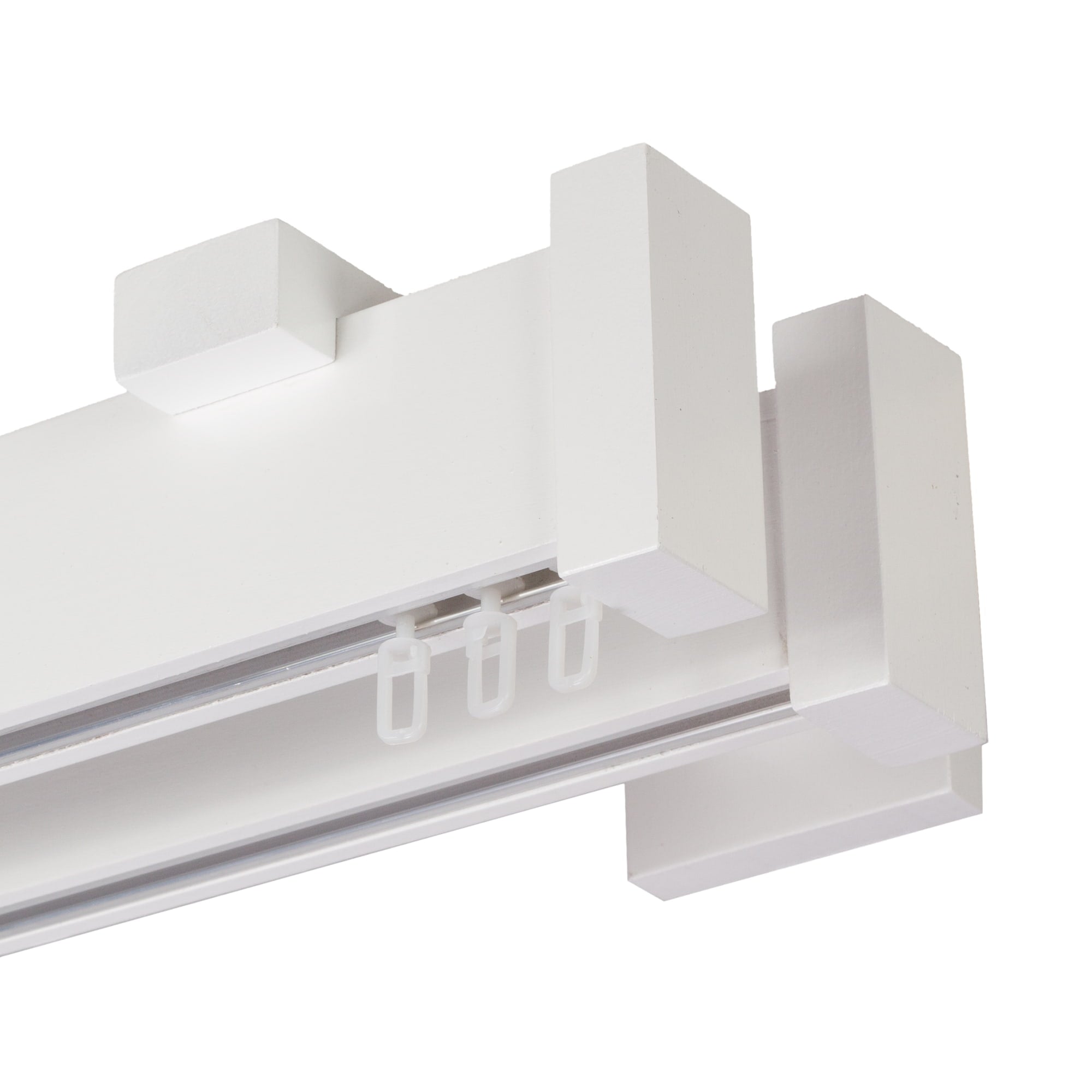 Dalia Double Wooden Curtain Rod with Aluminum Track