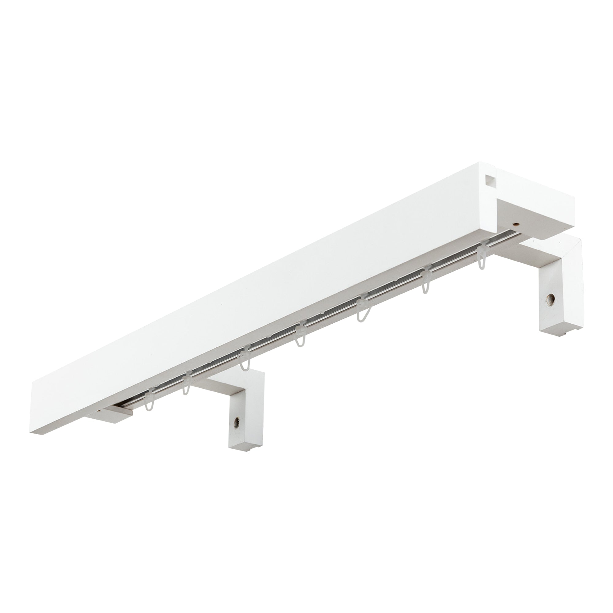 Travetto Double Curtain Track System with Wooden Decorative Valance