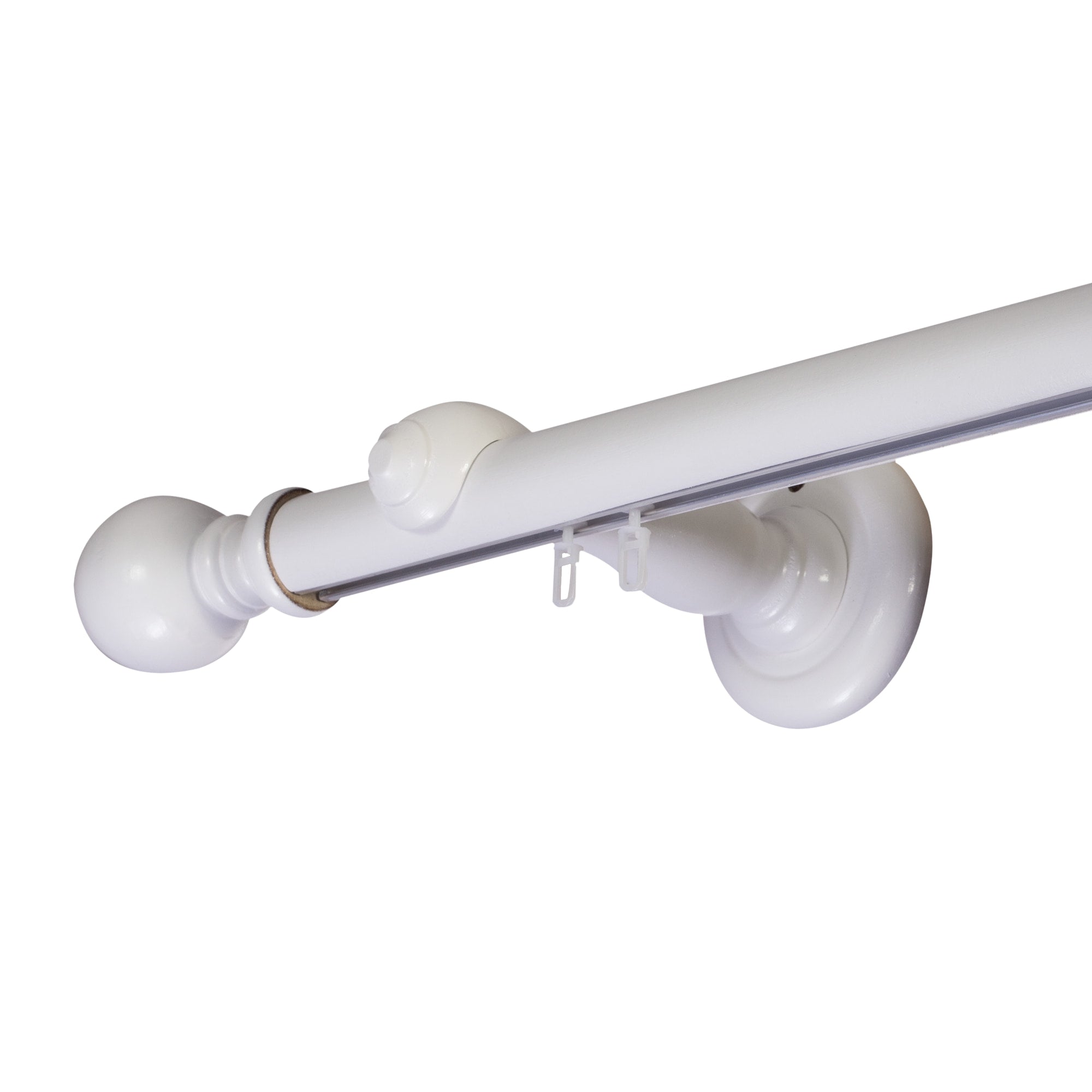 Globo Single 35 mm Wooden Curtain Rod with Aluminum Track