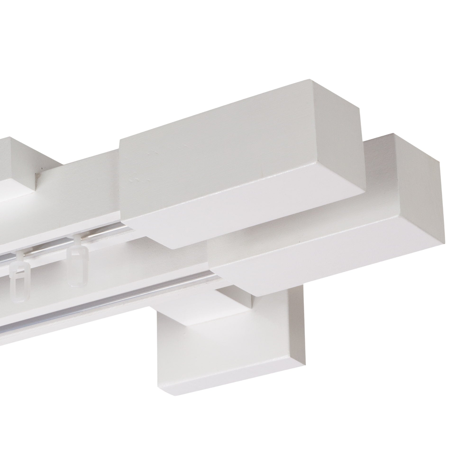 Praga Double Wooden Curtain Rod with Aluminum Track