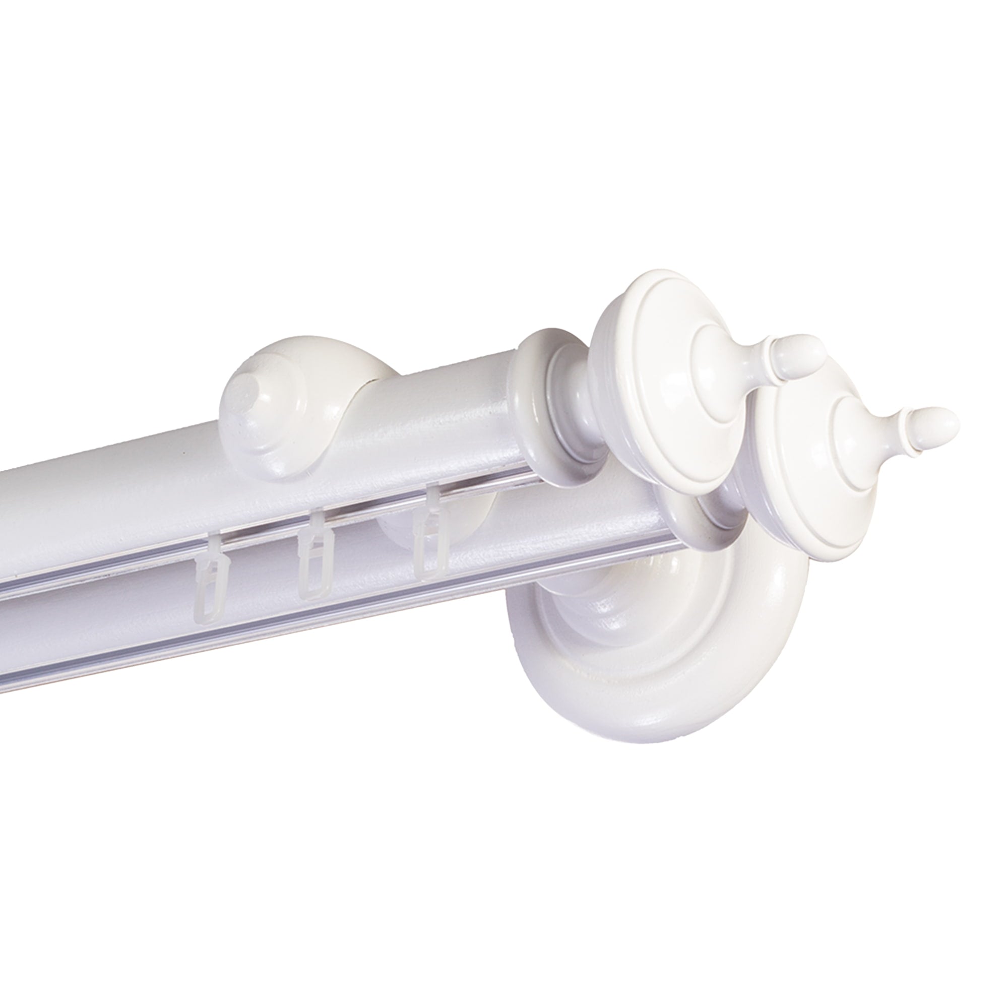 Saly Double 35 mm Wooden Curtain Rod with Aluminum Track