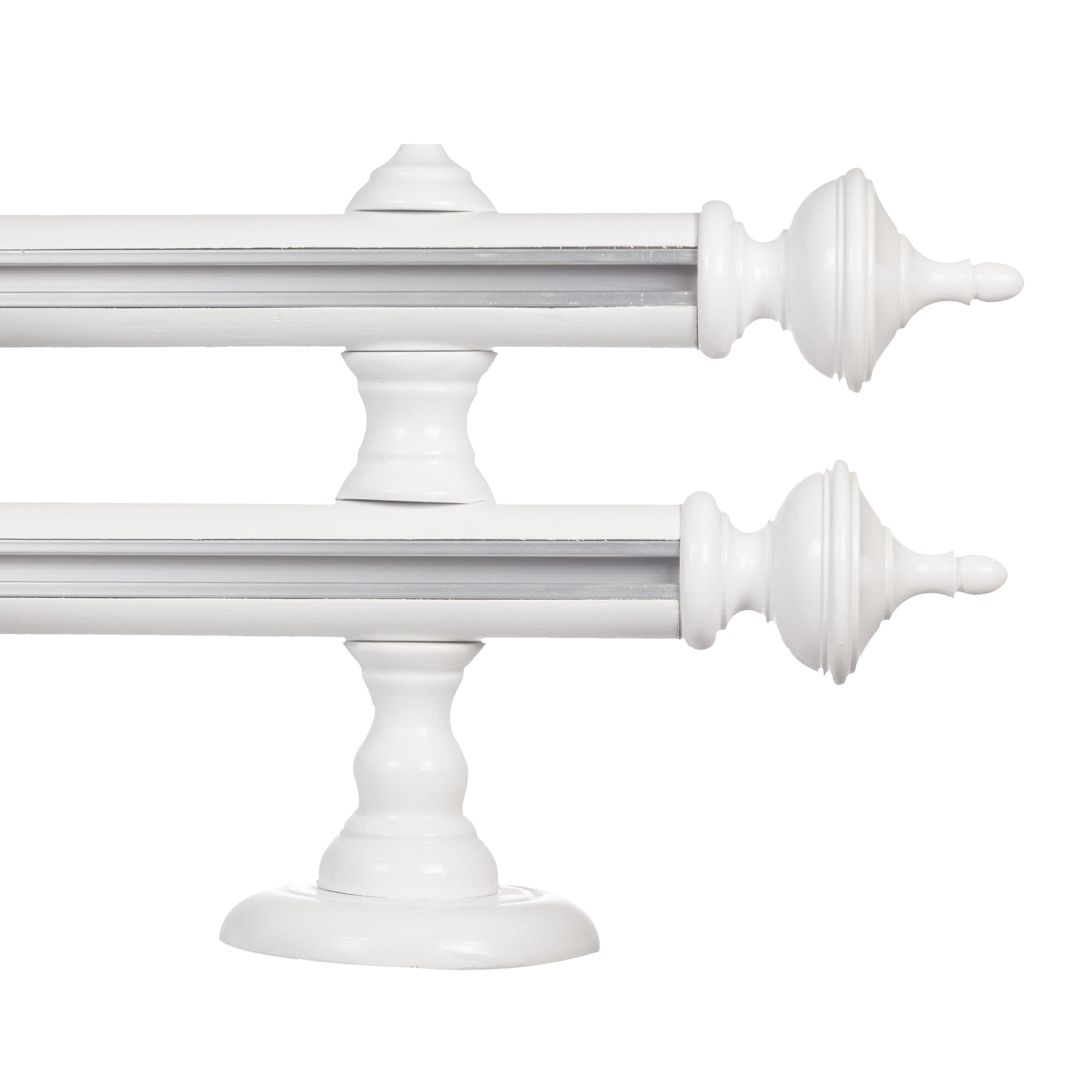Saly Double 35 mm Wooden Curtain Rod with Aluminum Track