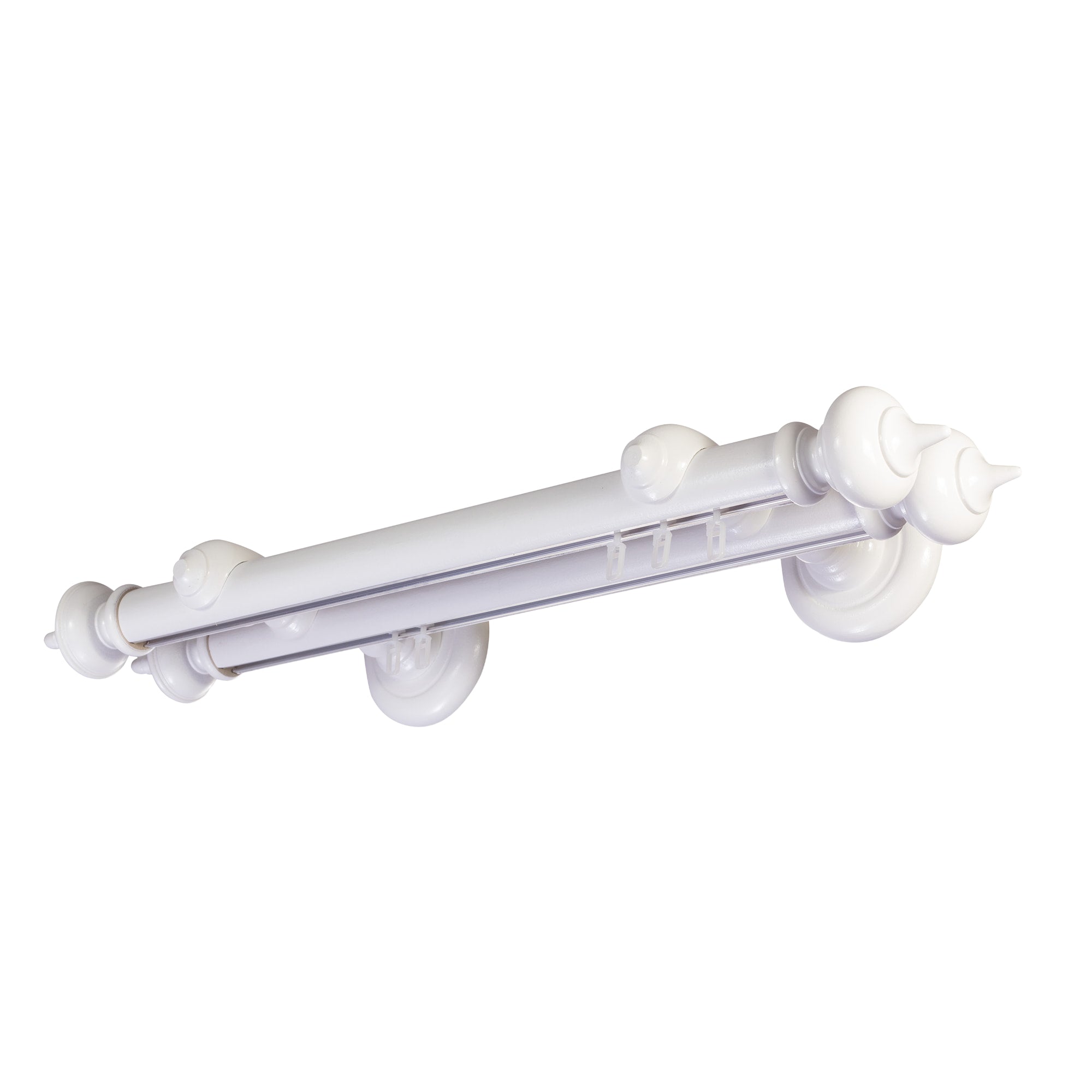 STELLA DOUBLE 35 MM WOODEN CURTAIN ROD WITH ALUMINUM TRACK