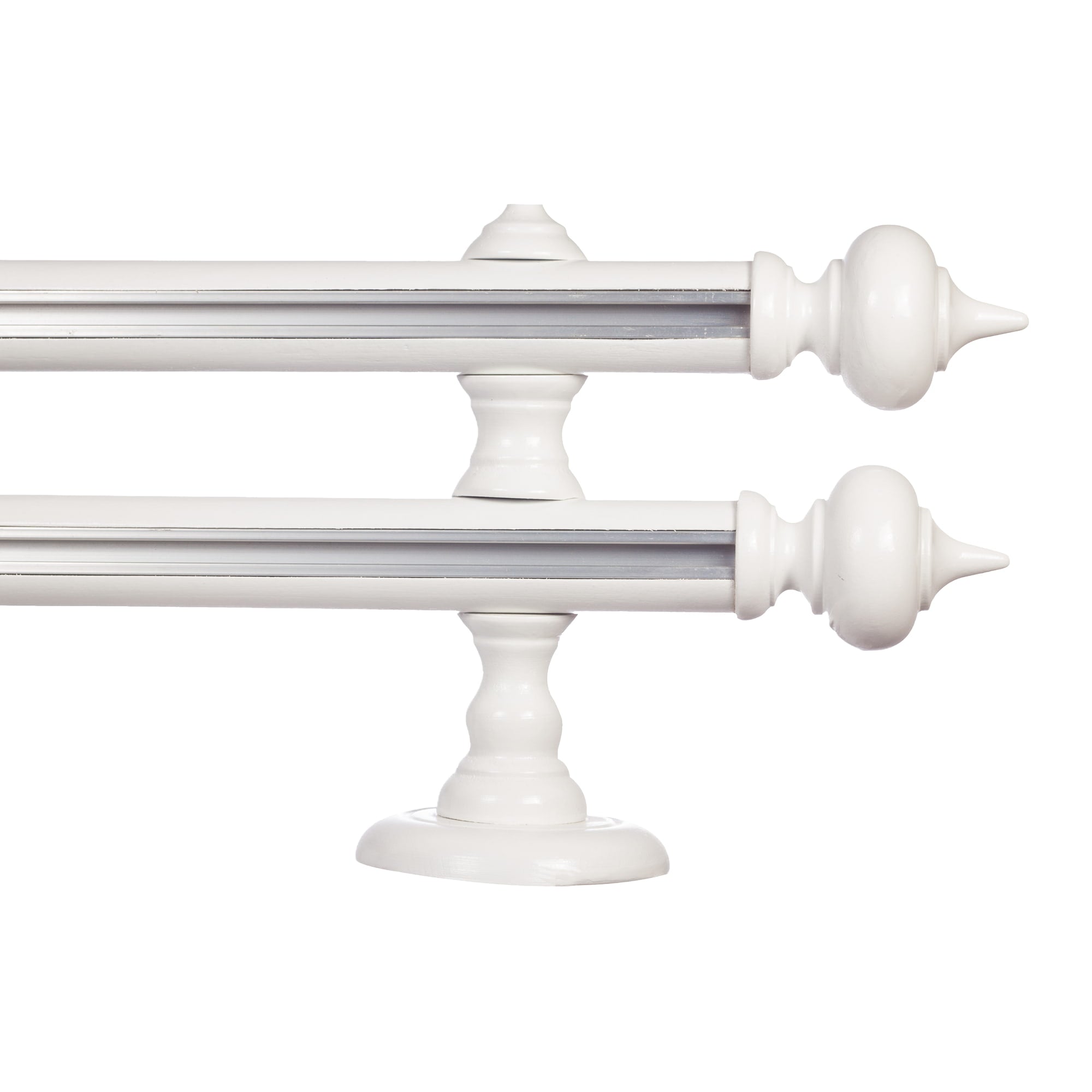STELLA DOUBLE 35 MM WOODEN CURTAIN ROD WITH ALUMINUM TRACK