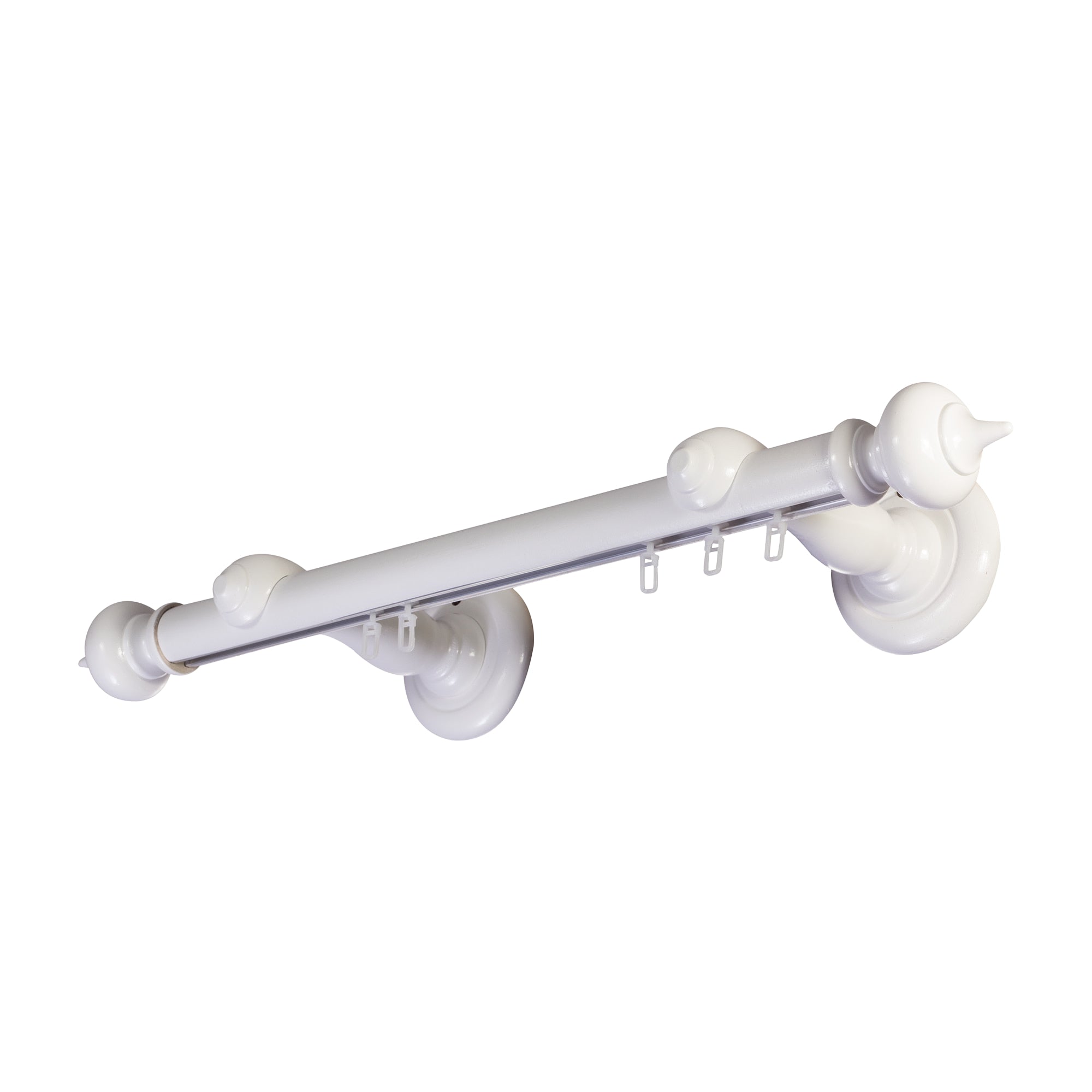 Stella Single 35 mm Wooden Curtain Rod with Aluminum Track