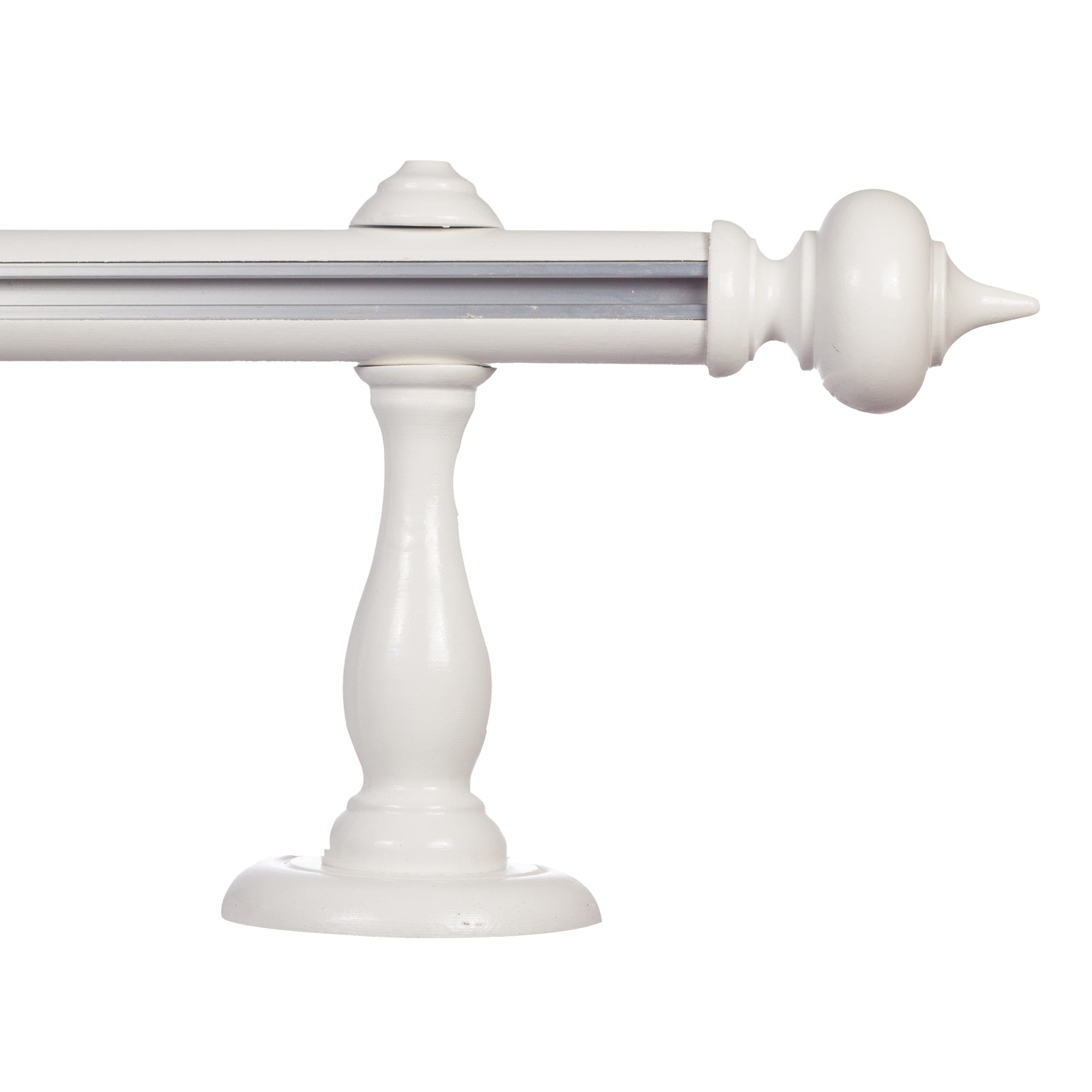 Stella Single 35 mm Wooden Curtain Rod with Aluminum Track