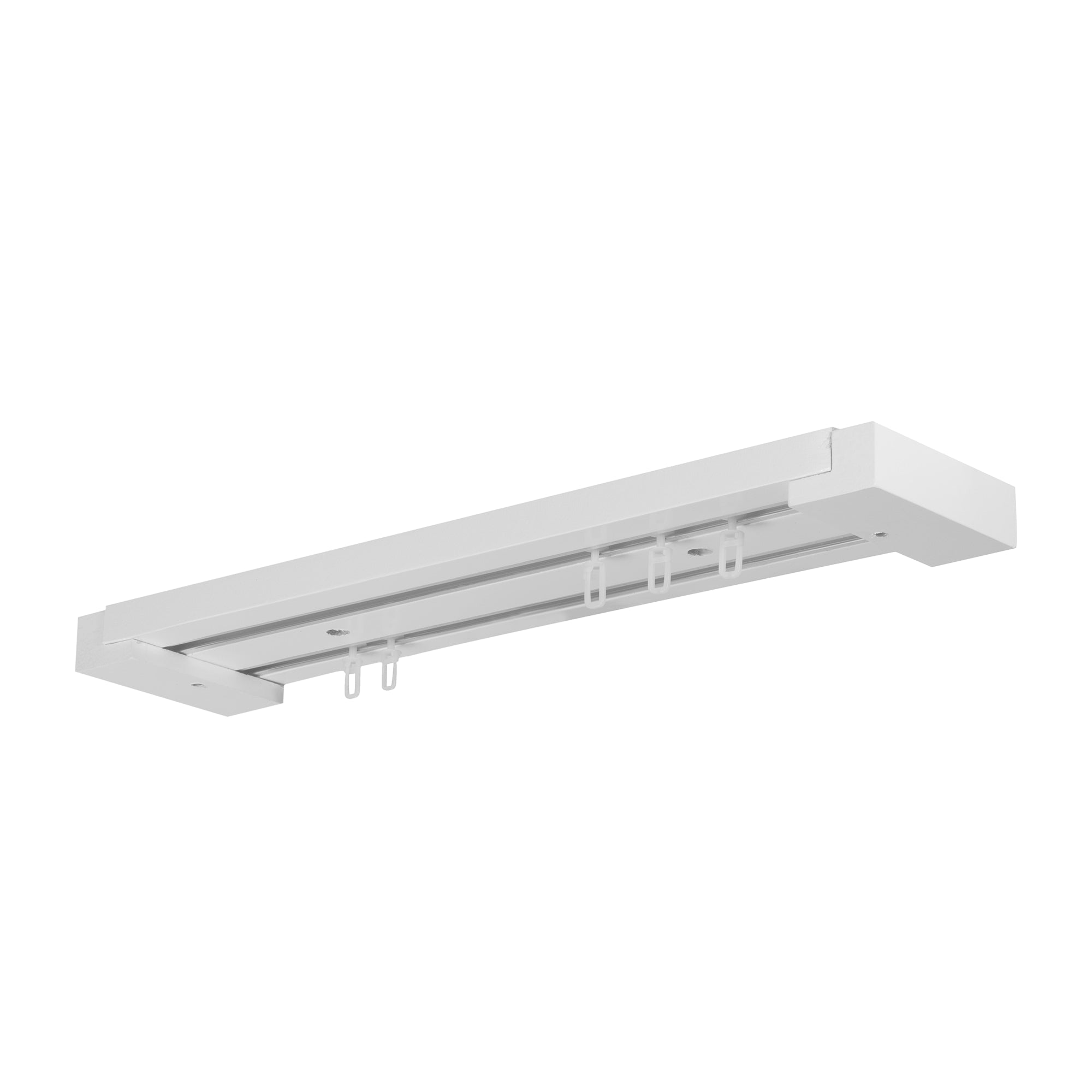 Curtain and drape track system Travetto Double made of wood