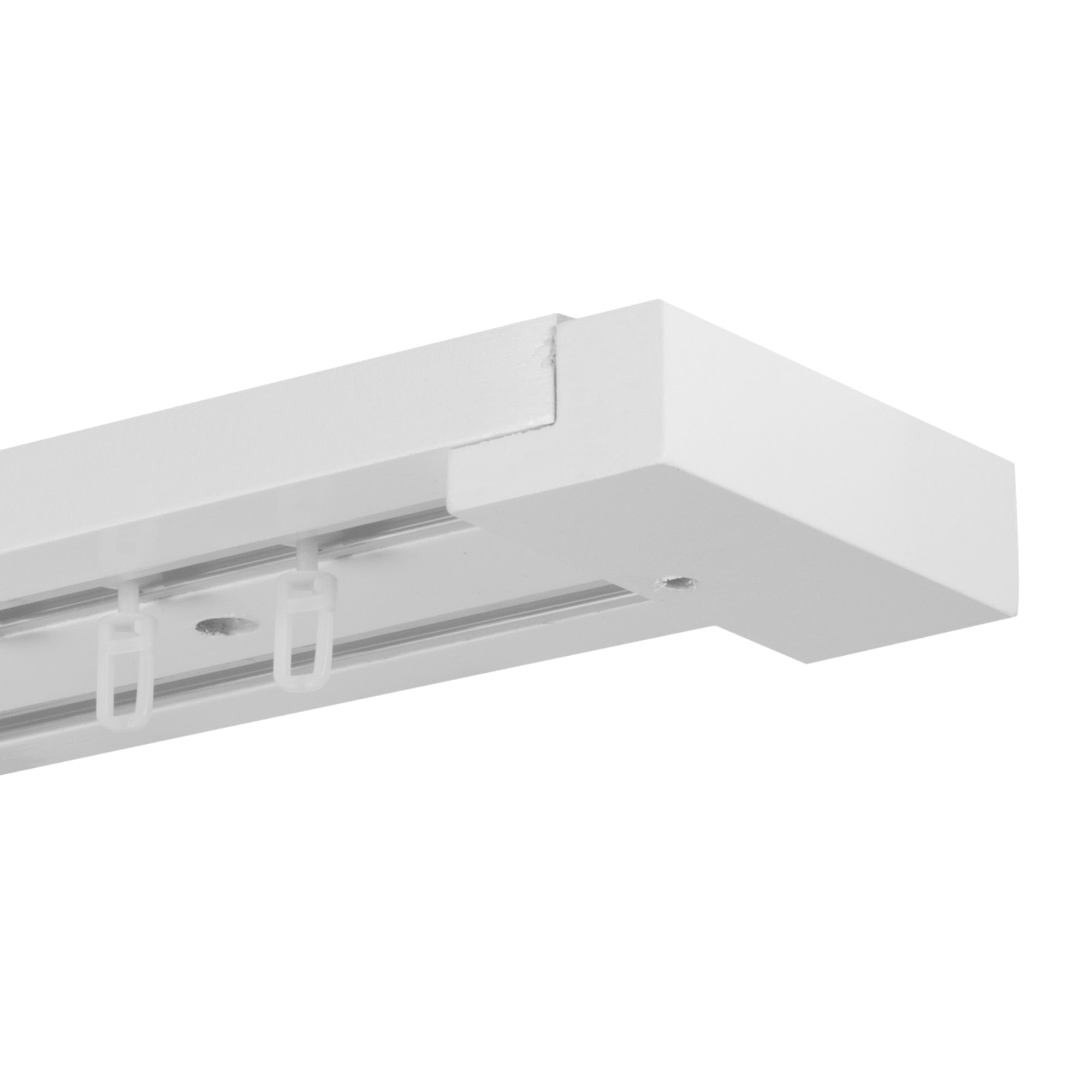 Curtain and drape track system Travetto Double made of wood