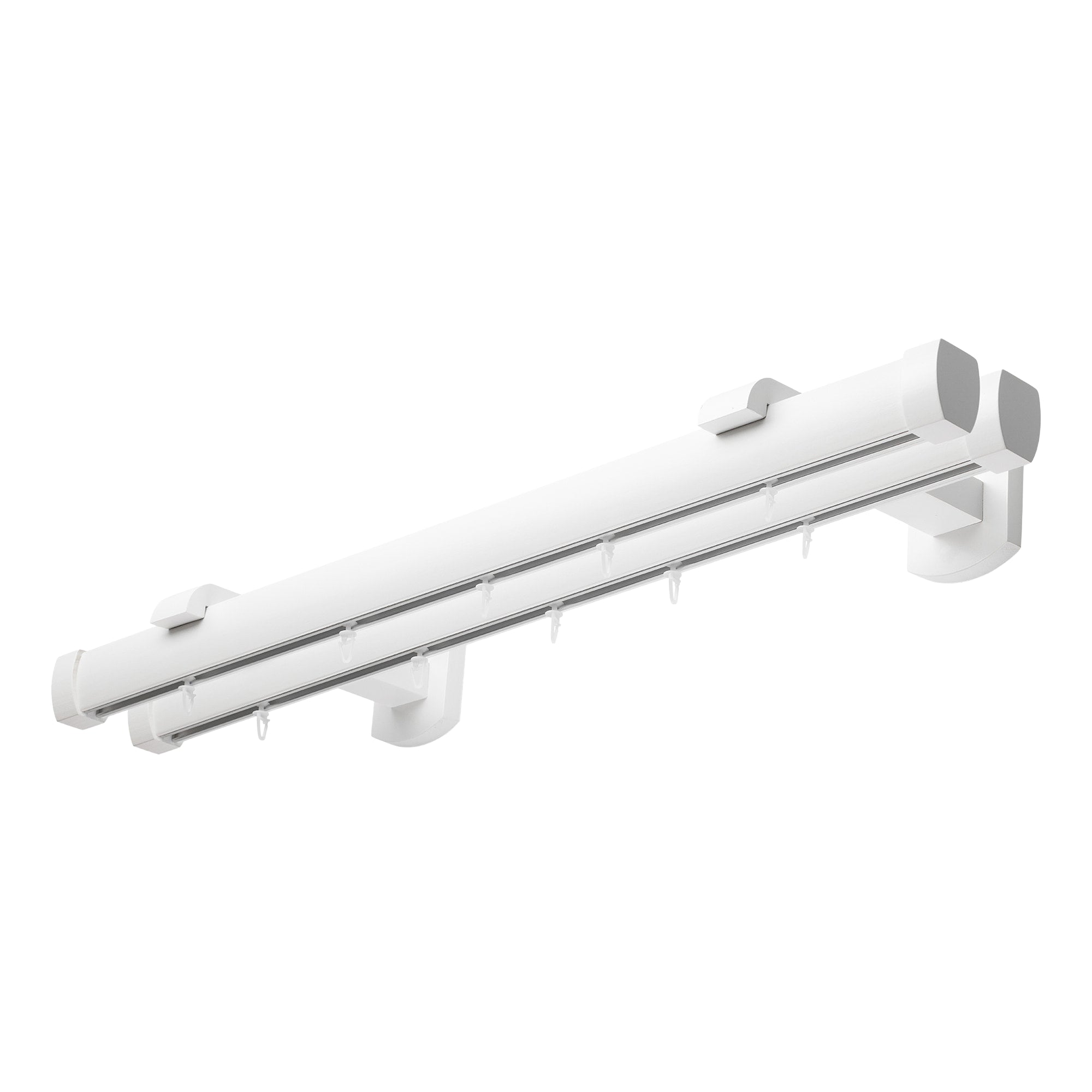 Domino Double Wooden Curtain Rod & Track System for Curtains and Drapes