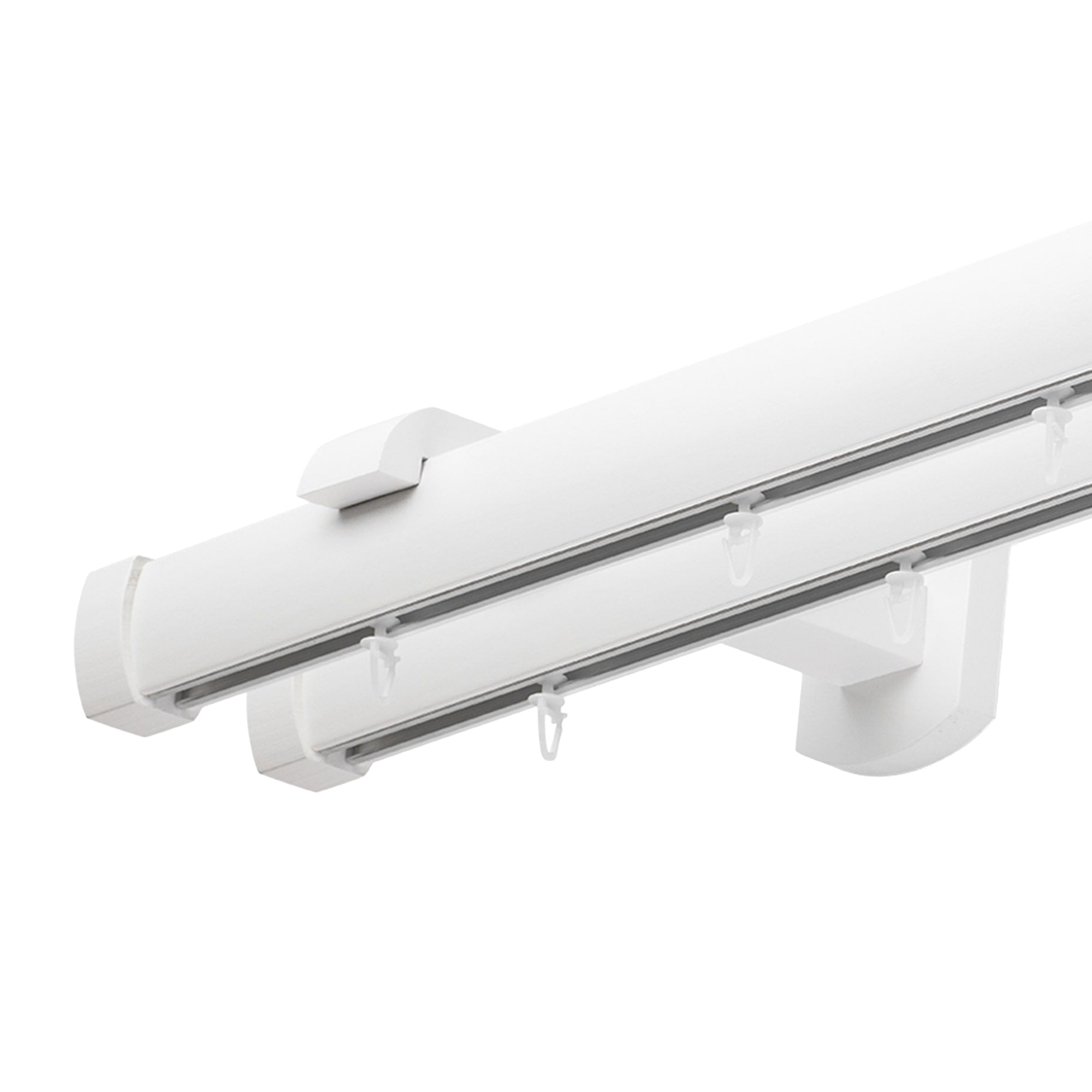 Domino Double Wooden Curtain Rod & Track System for Curtains and Drapes