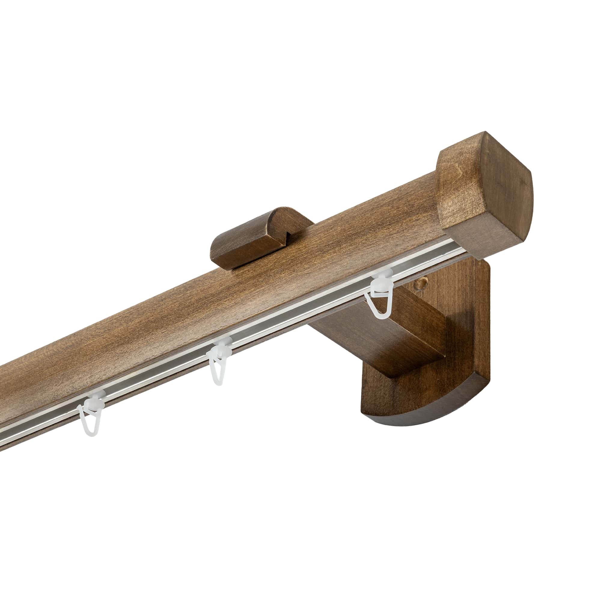 Domino Single Wooden Curtain Rod