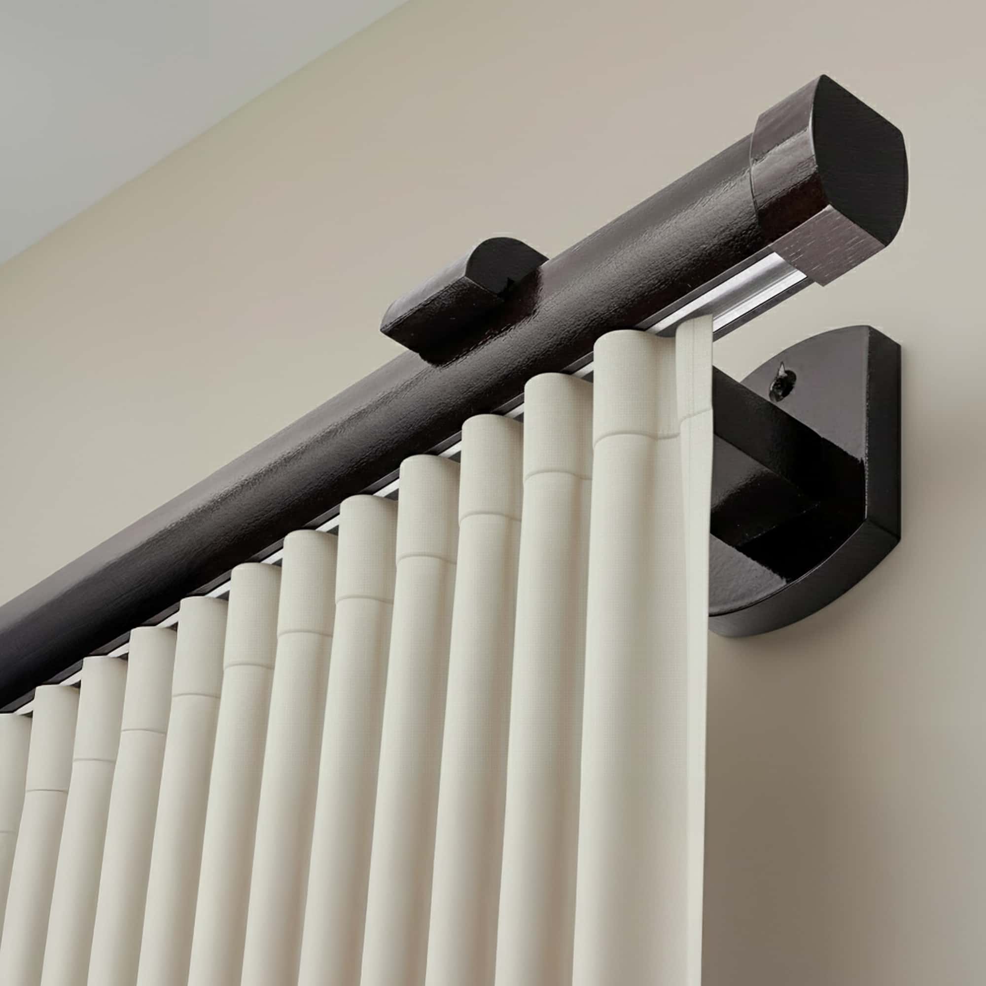 Domino Single Wooden Curtain Rod