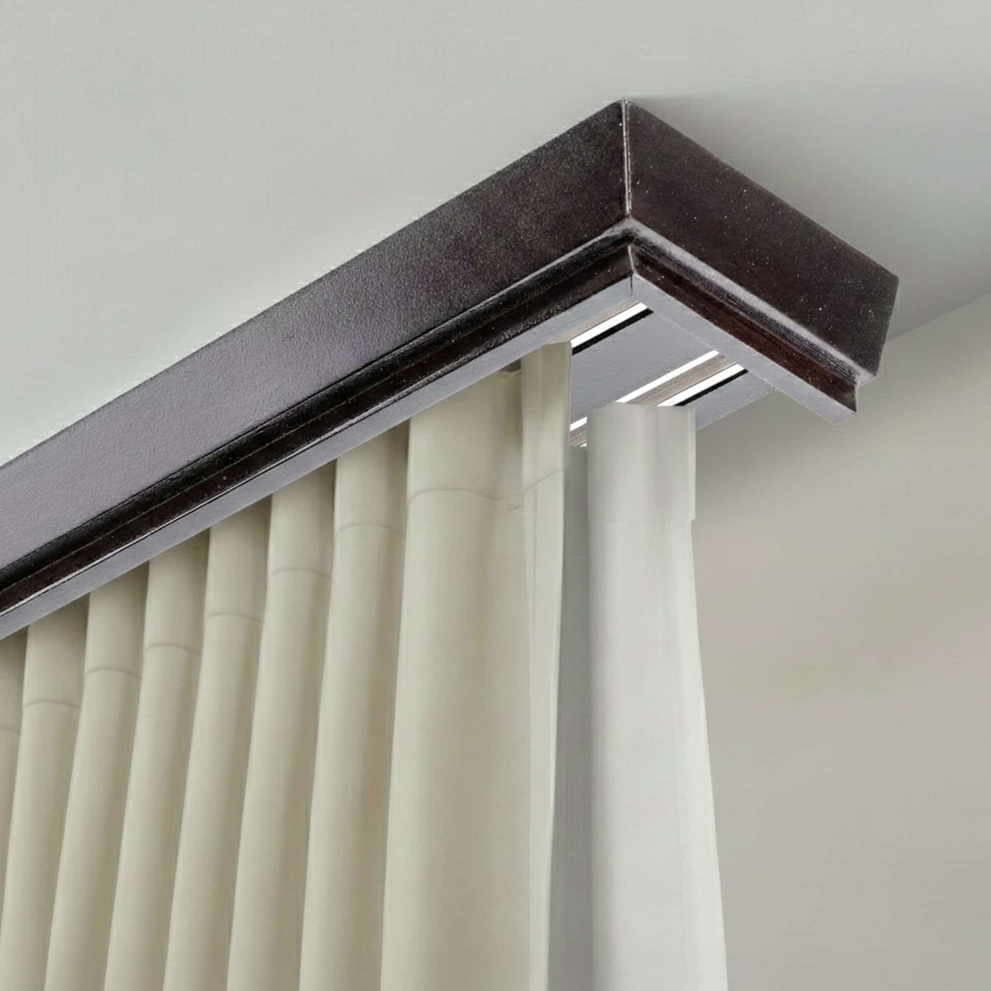 Conic Wooden Curtain Track System with Decorative Valance