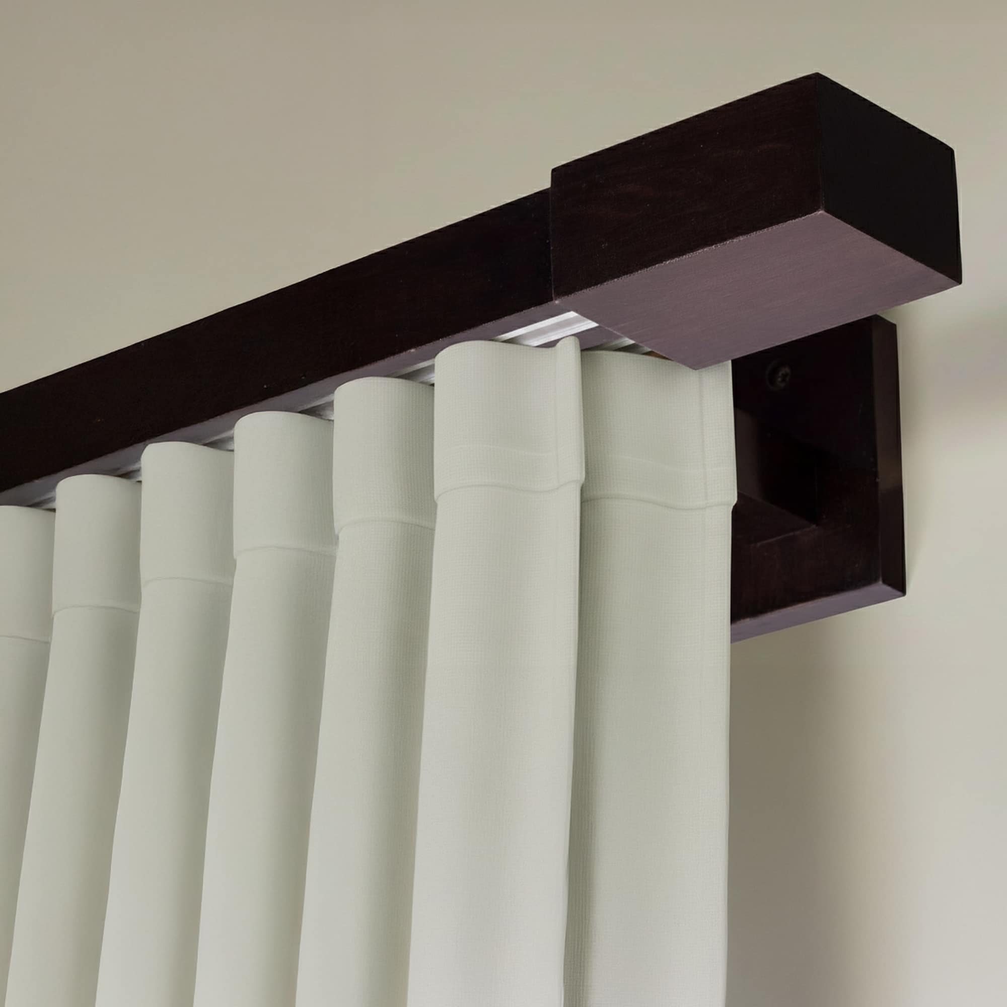 Roma Double Wooden Curtain Rod & Track System for Curtains and Drapes