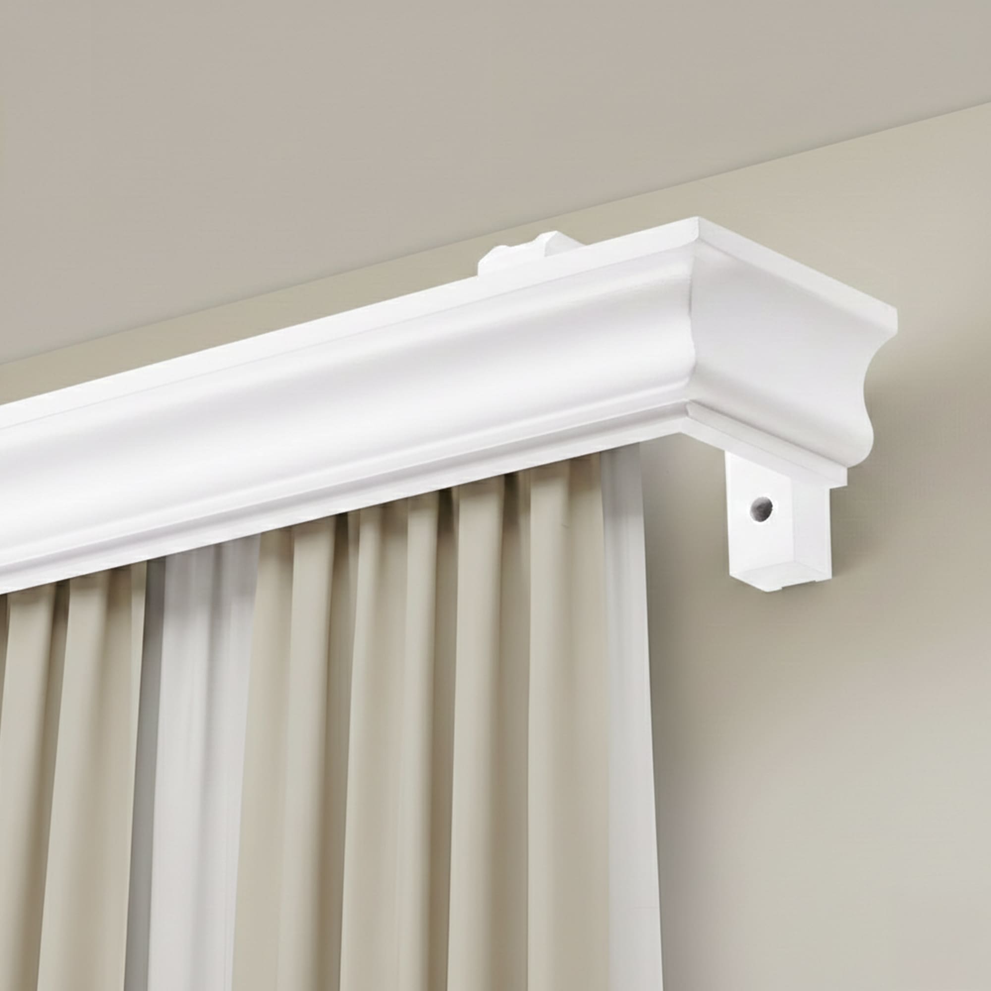 Athena Wooden Curtain Track System with Decorative Valance