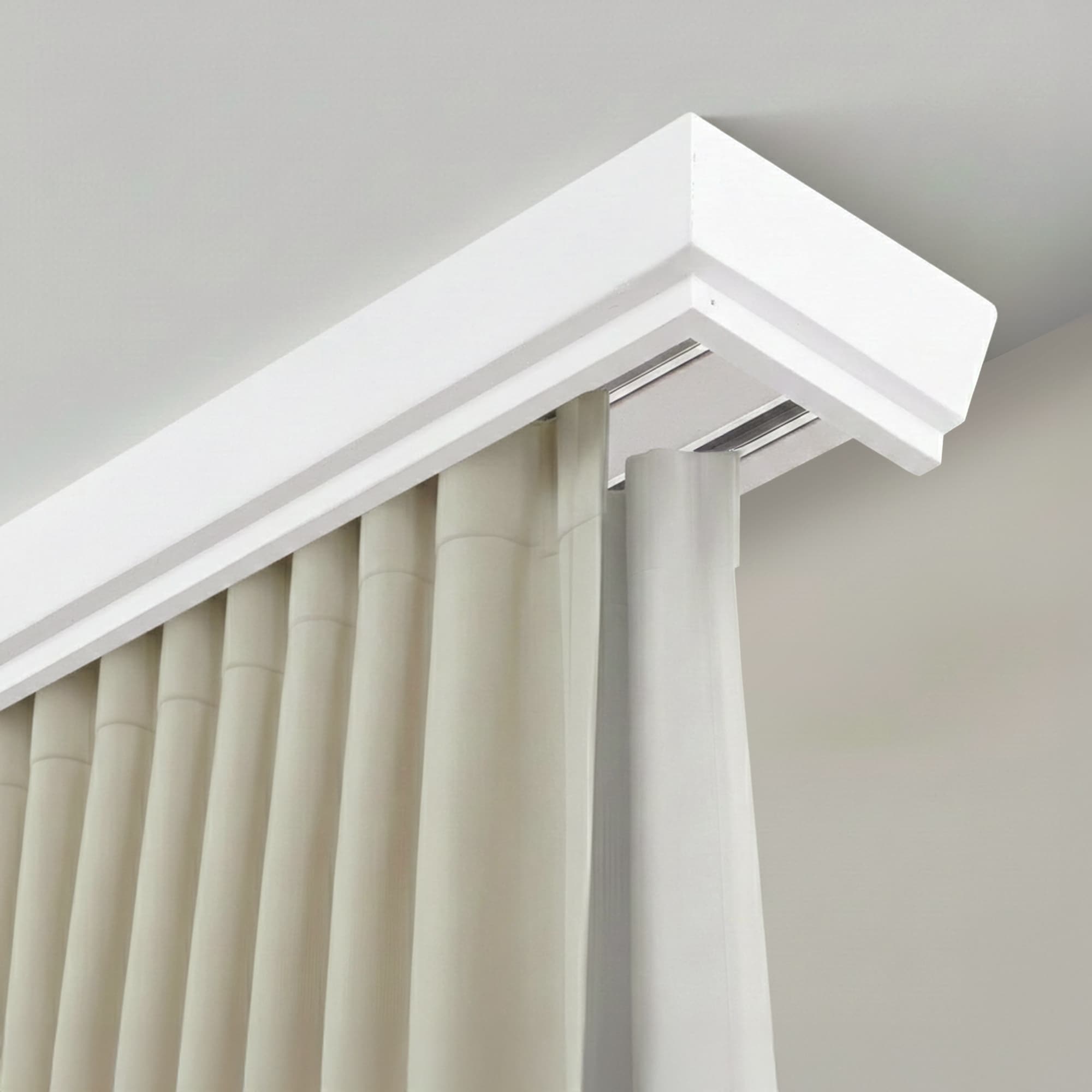 Conic Wooden Curtain Track System with Decorative Valance
