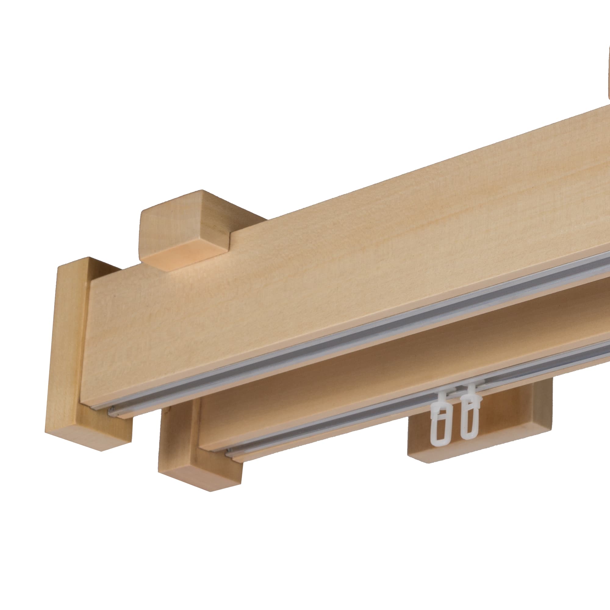 Dalia Double Wooden Curtain Rod with Aluminum Track