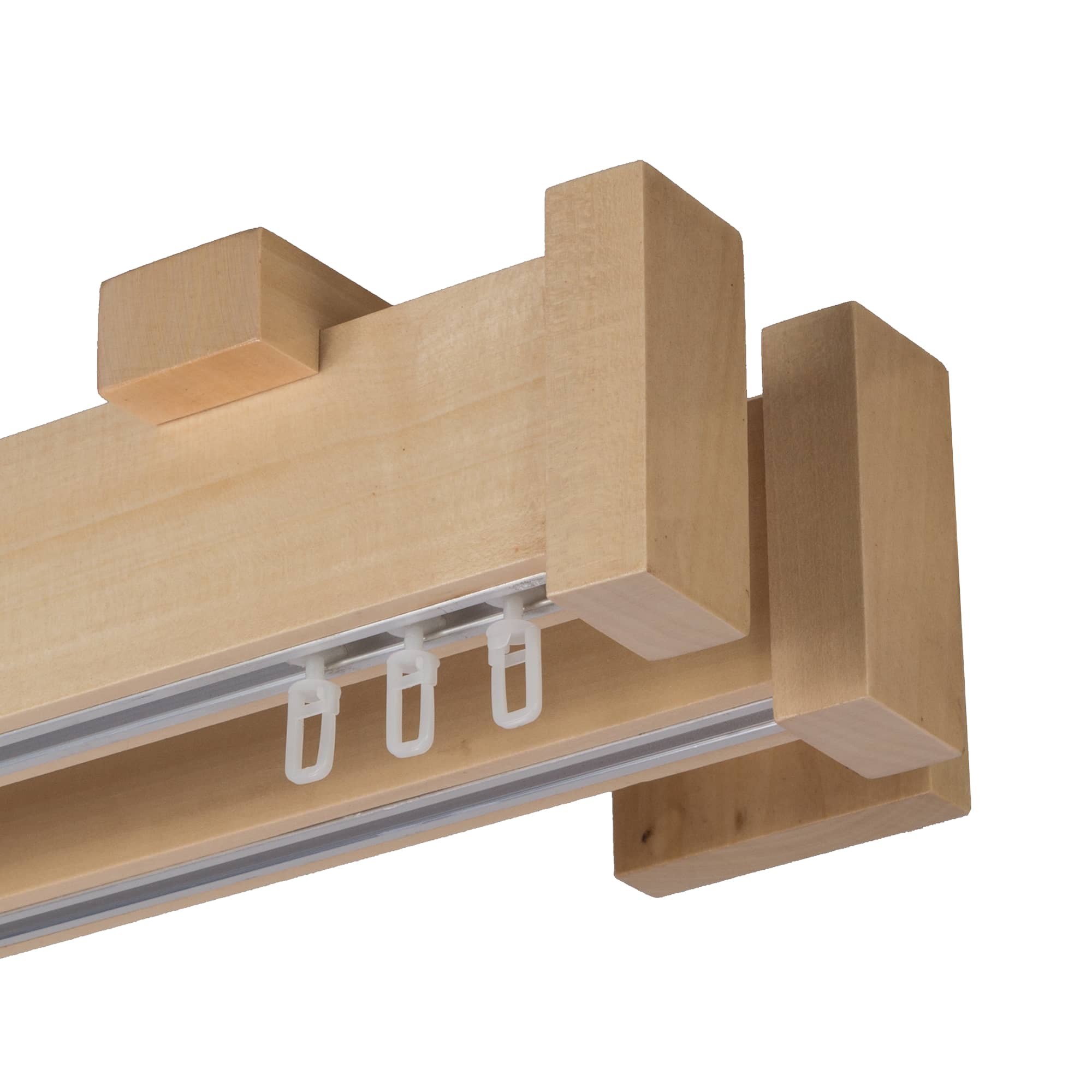 Dalia Double Wooden Curtain Rod with Aluminum Track