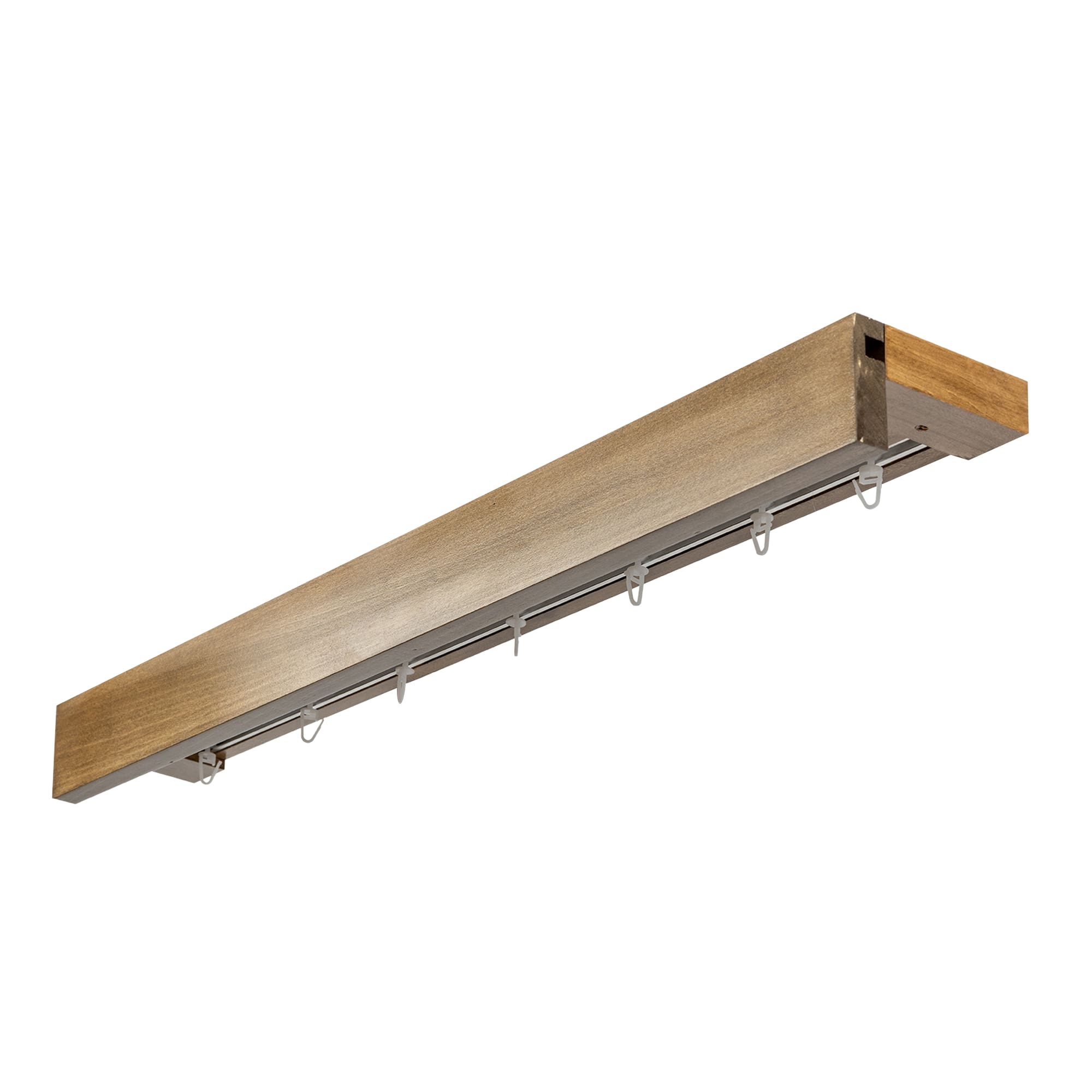 Travetto Double Curtain Track System with Wooden Decorative Valance