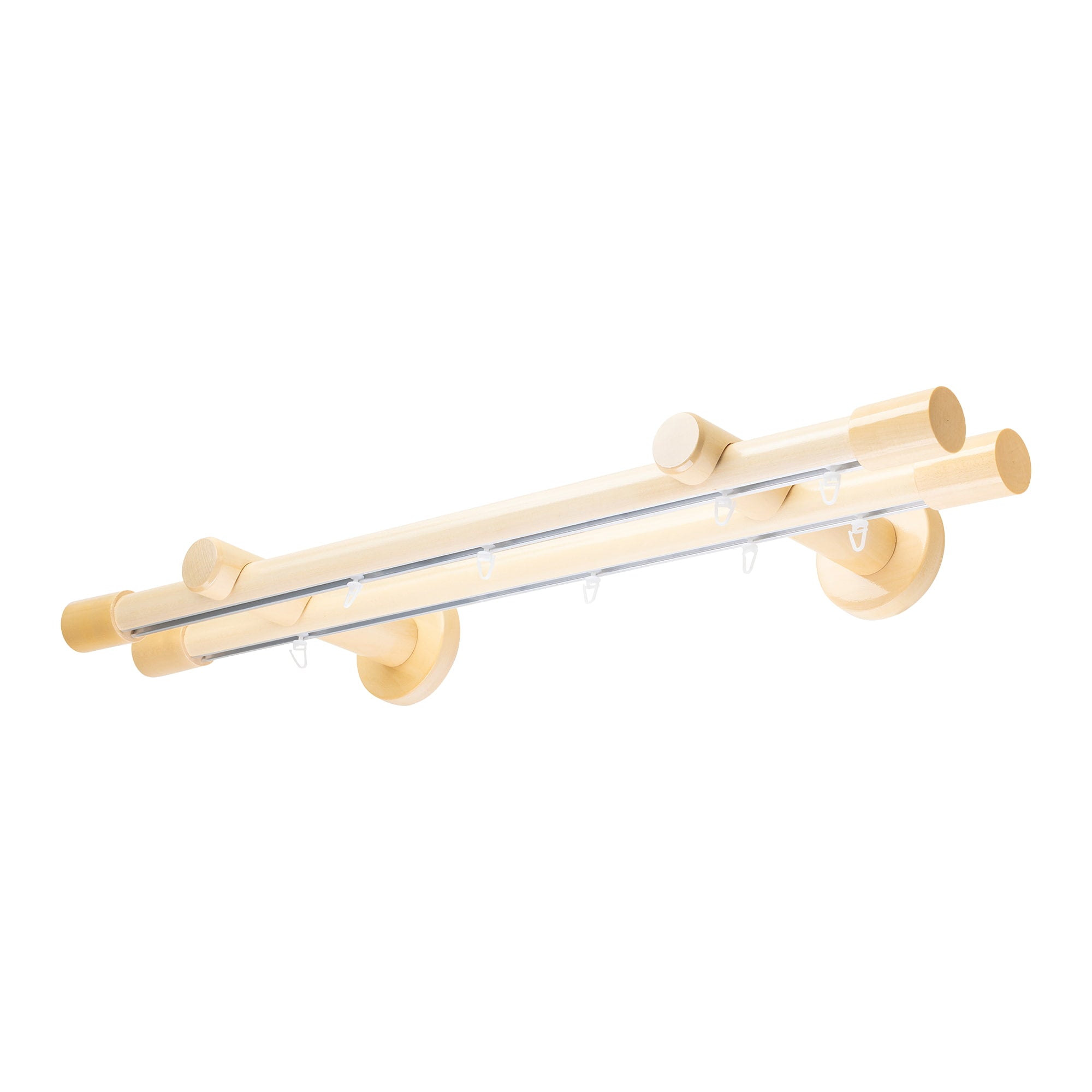 Luna Double 35 mm Wooden Curtain Rod & Track System