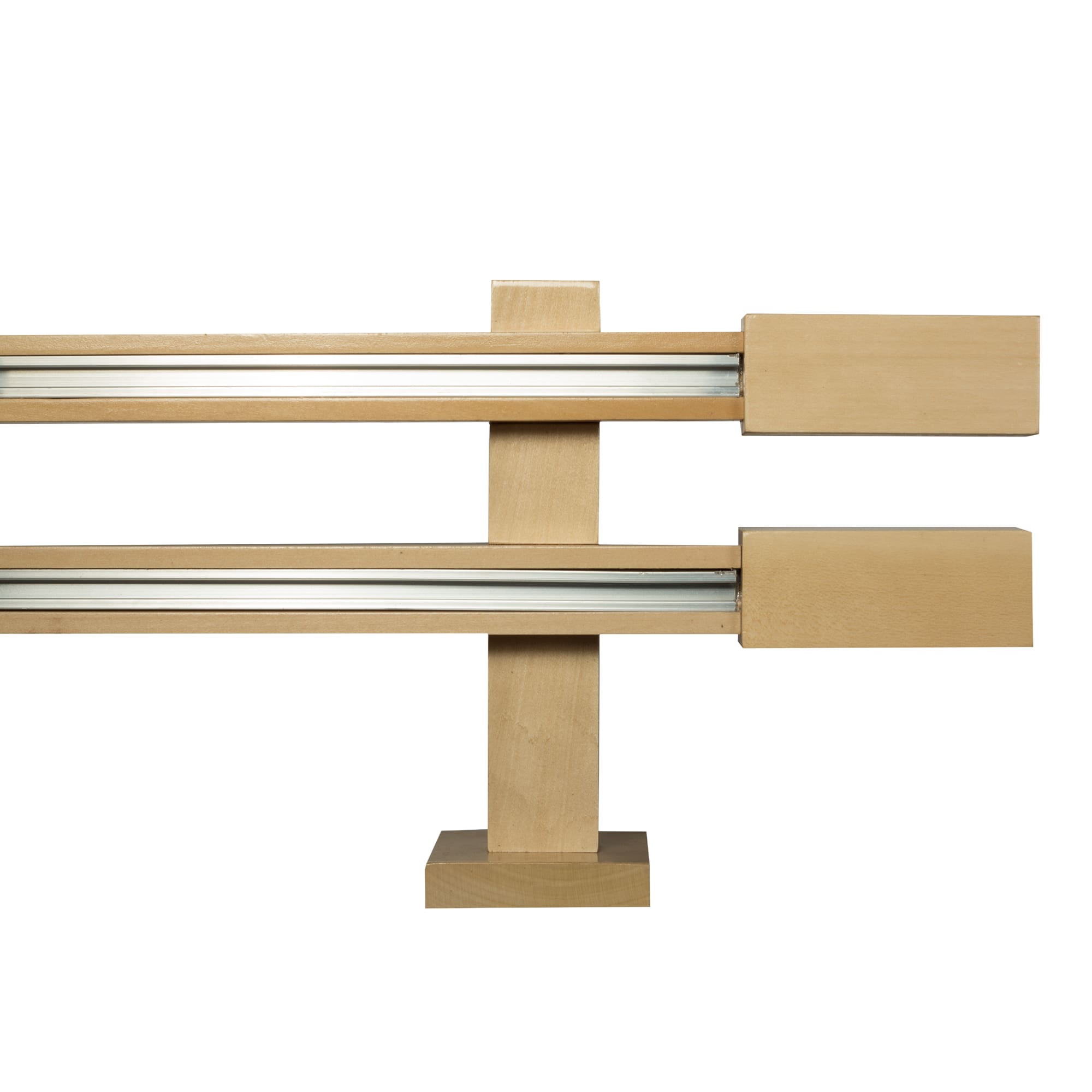 Praga Double Wooden Curtain Rod with Aluminum Track