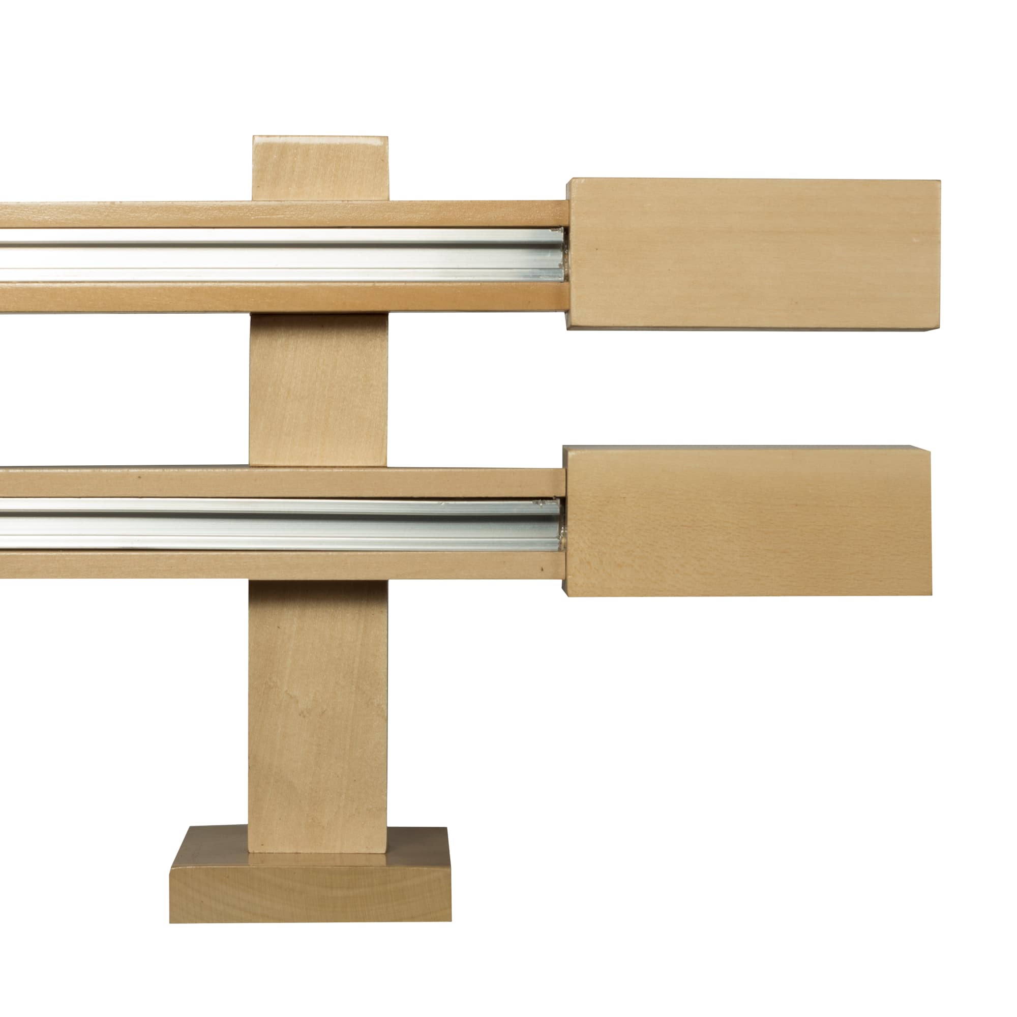 Praga Double Wooden Curtain Rod with Aluminum Track