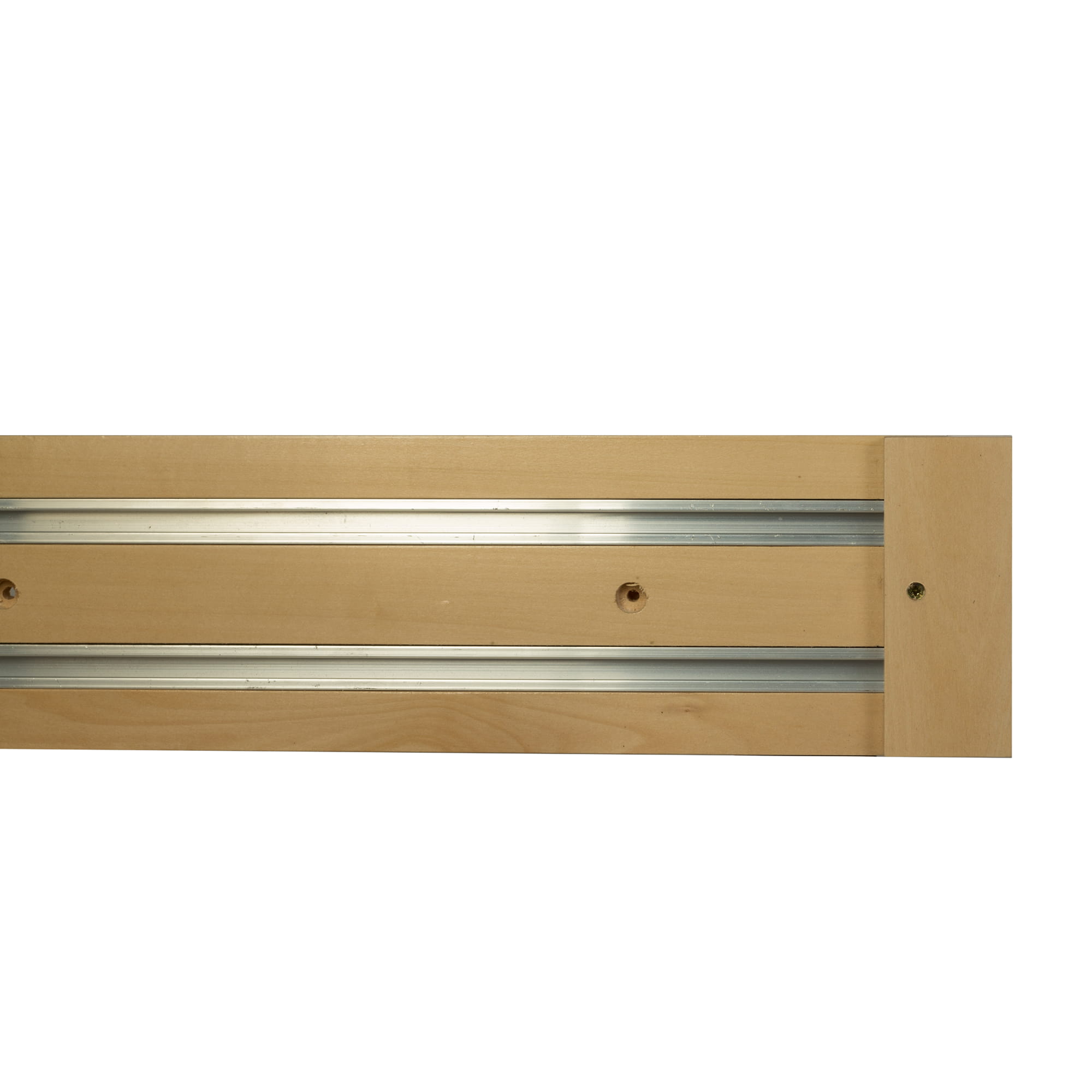 Curtain and drape track system Travetto Double made of wood