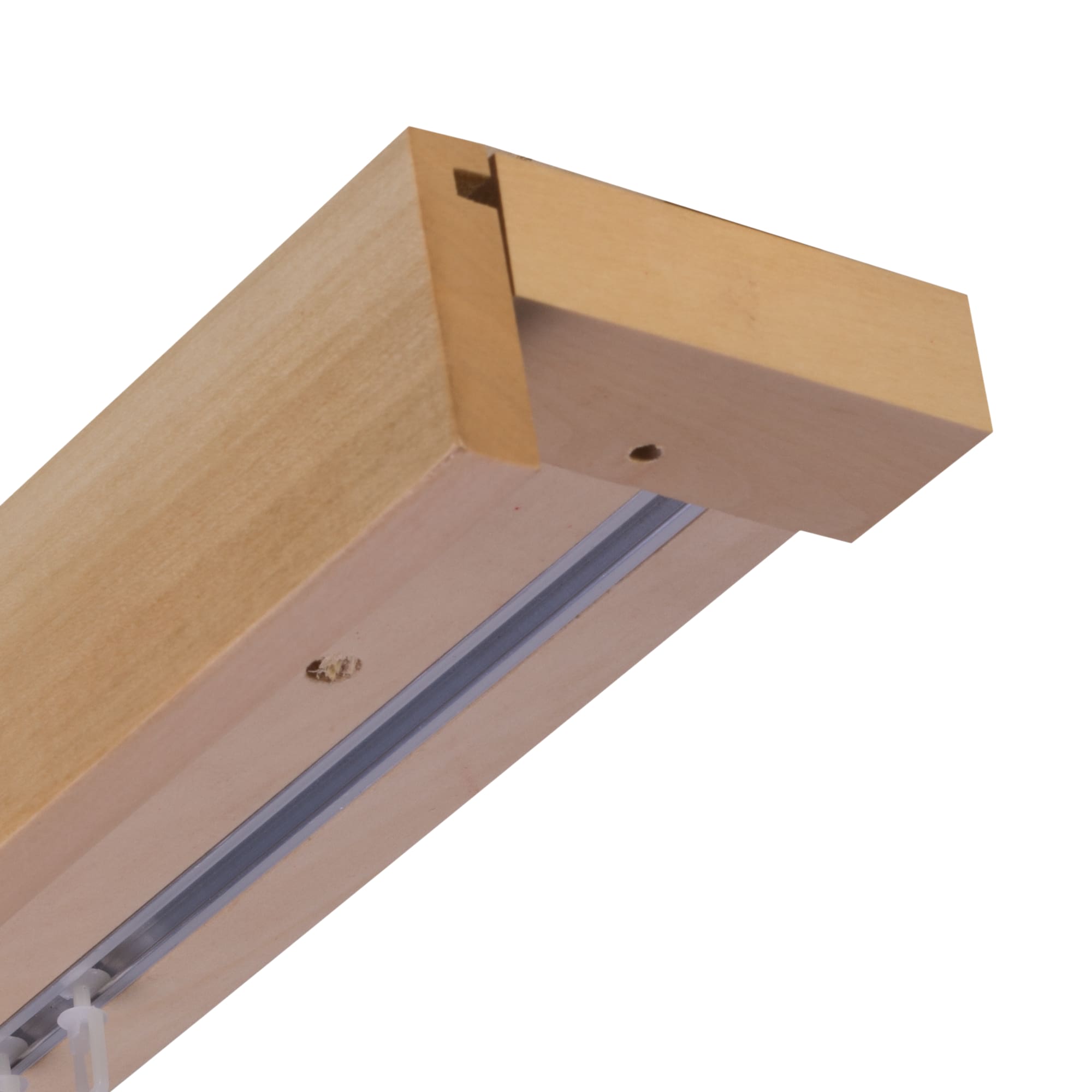 Travetto Double Curtain Track System with Wooden Decorative Valance