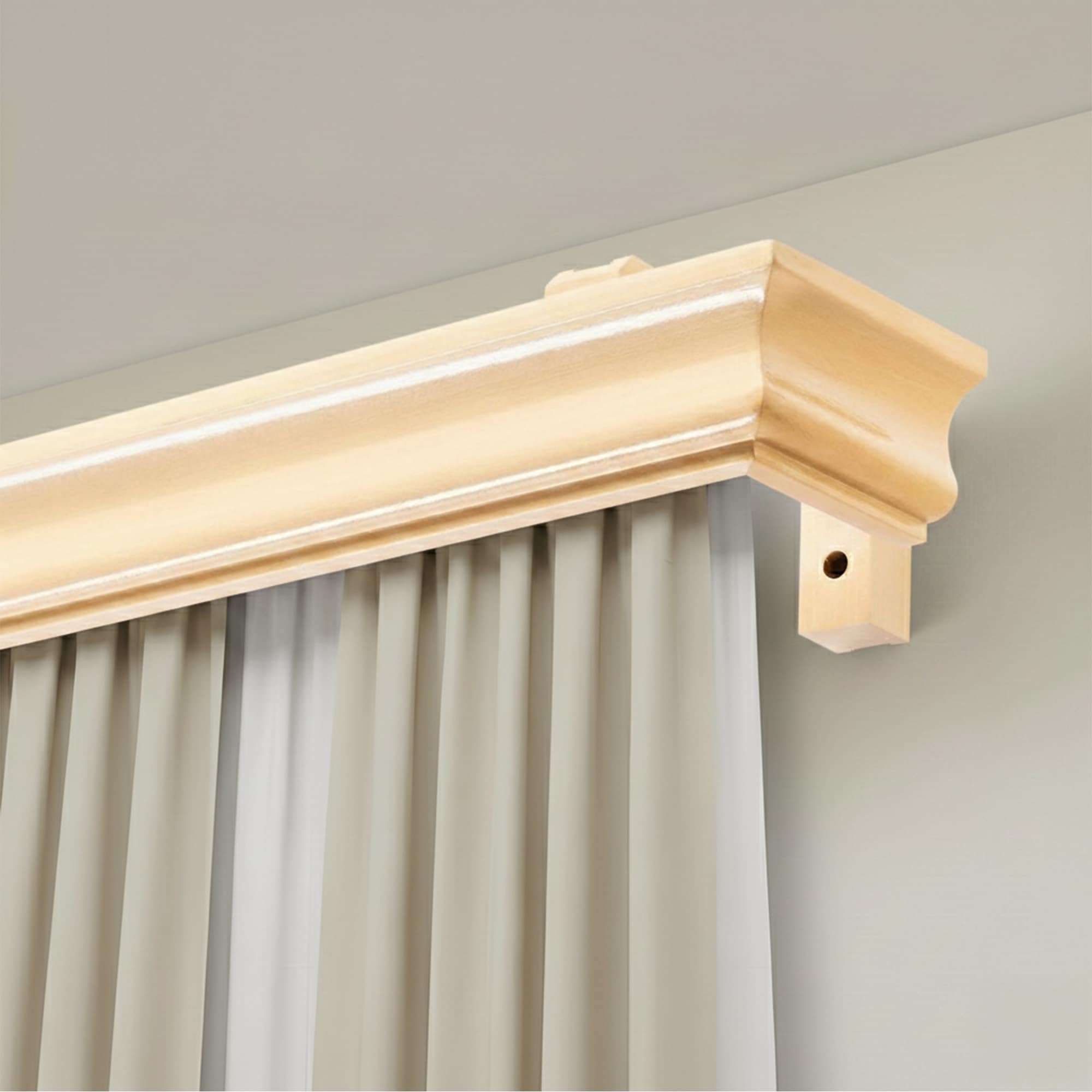 Athena Wooden Curtain Track System with Decorative Valance
