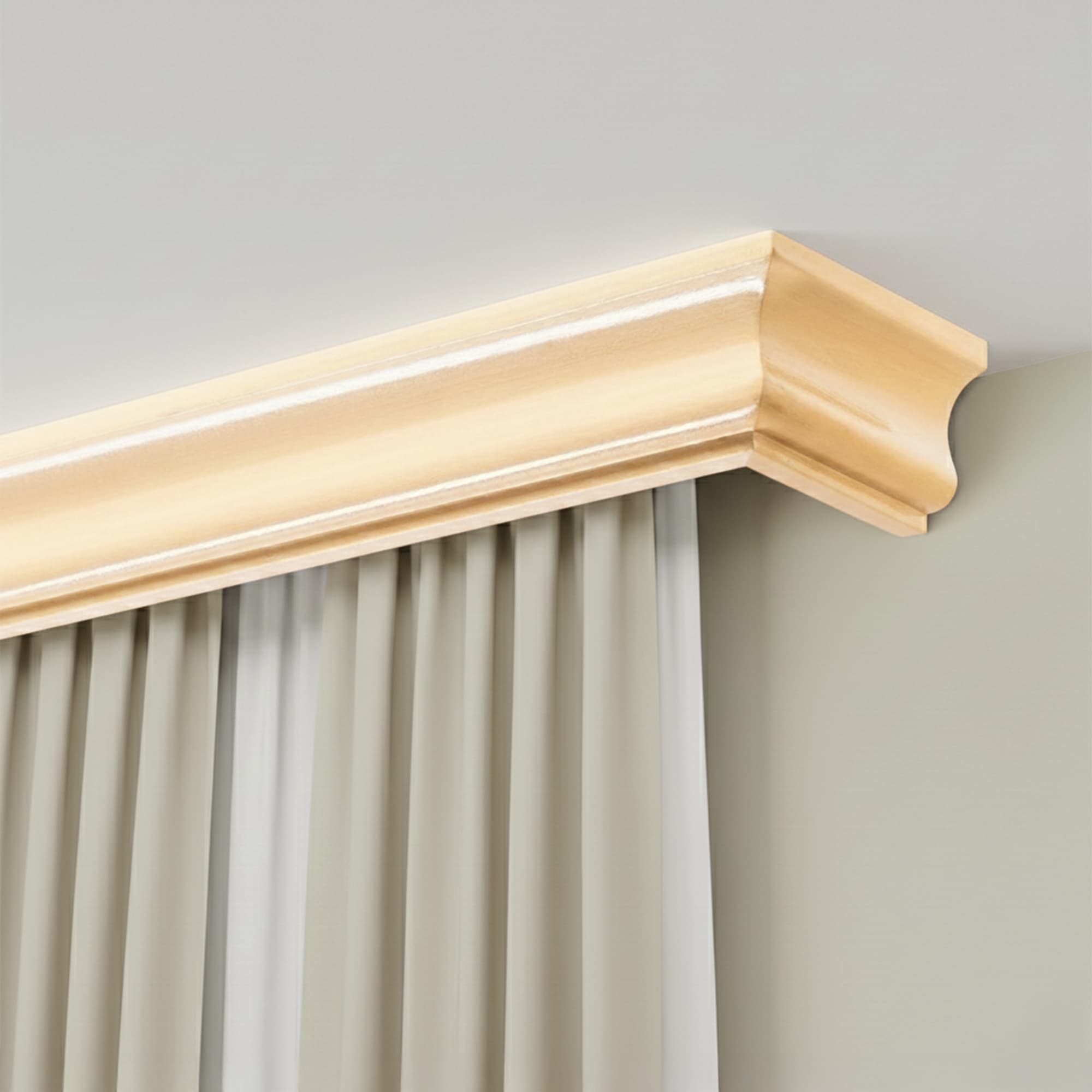 Athena Wooden Curtain Track System with Decorative Valance