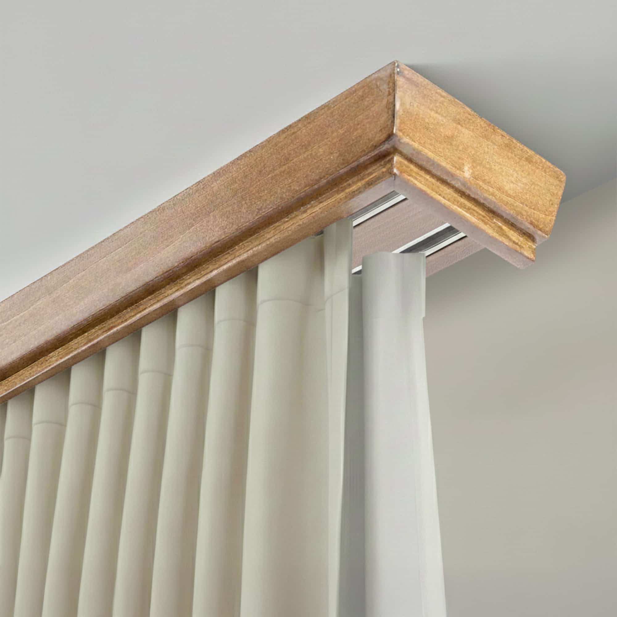Conic Wooden Curtain Track System with Decorative Valance