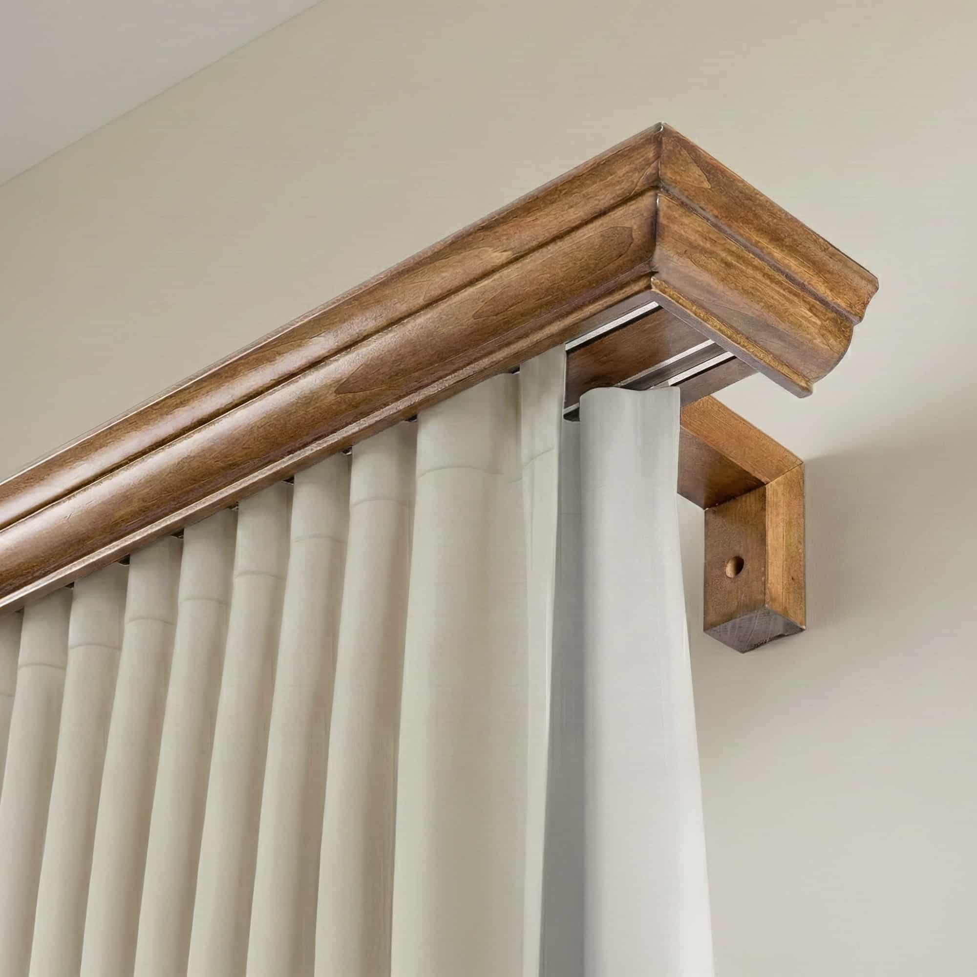 Filip Wooden Curtain Track System with Decorative Valance