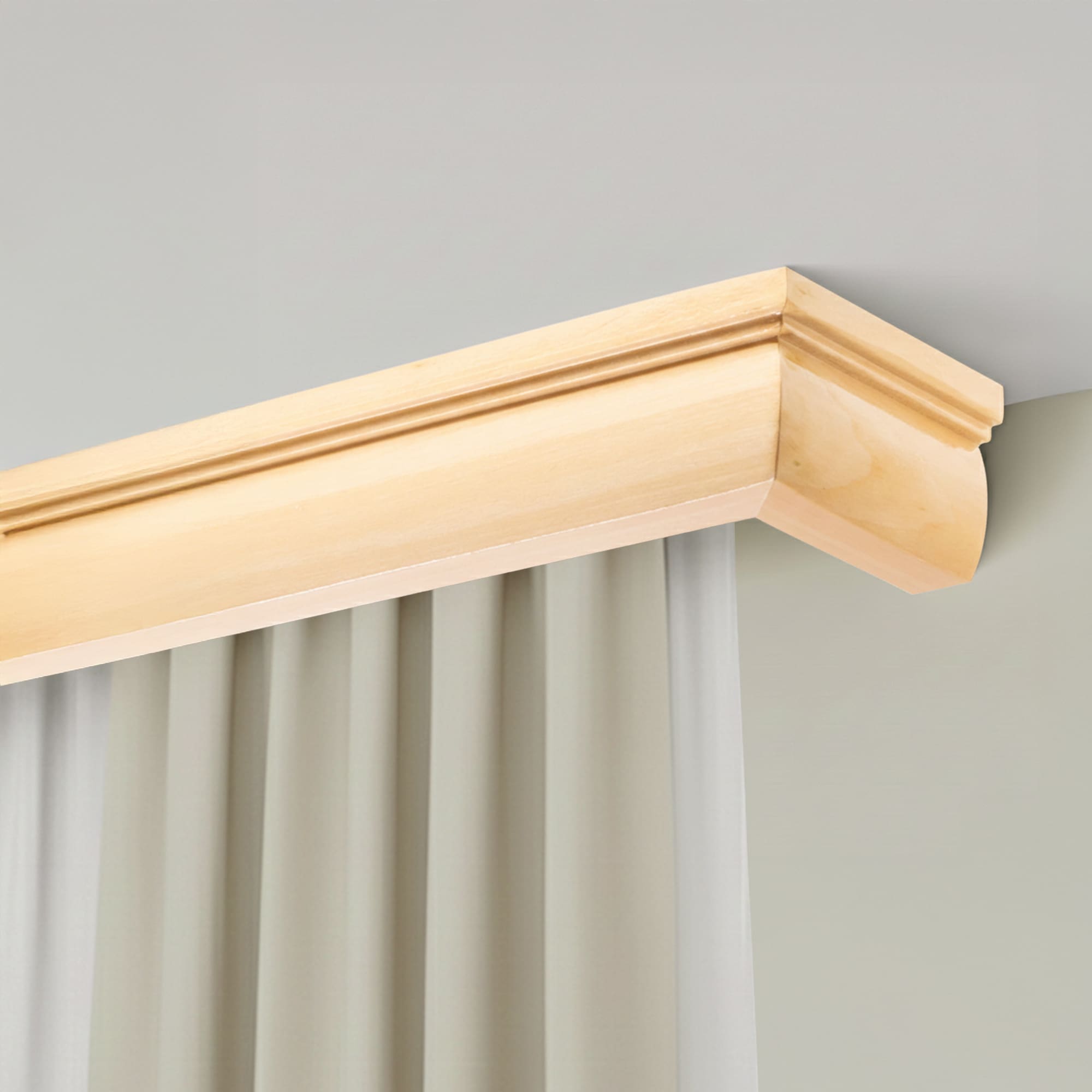 Firenze Wooden Curtain Track System with Decorative Valance