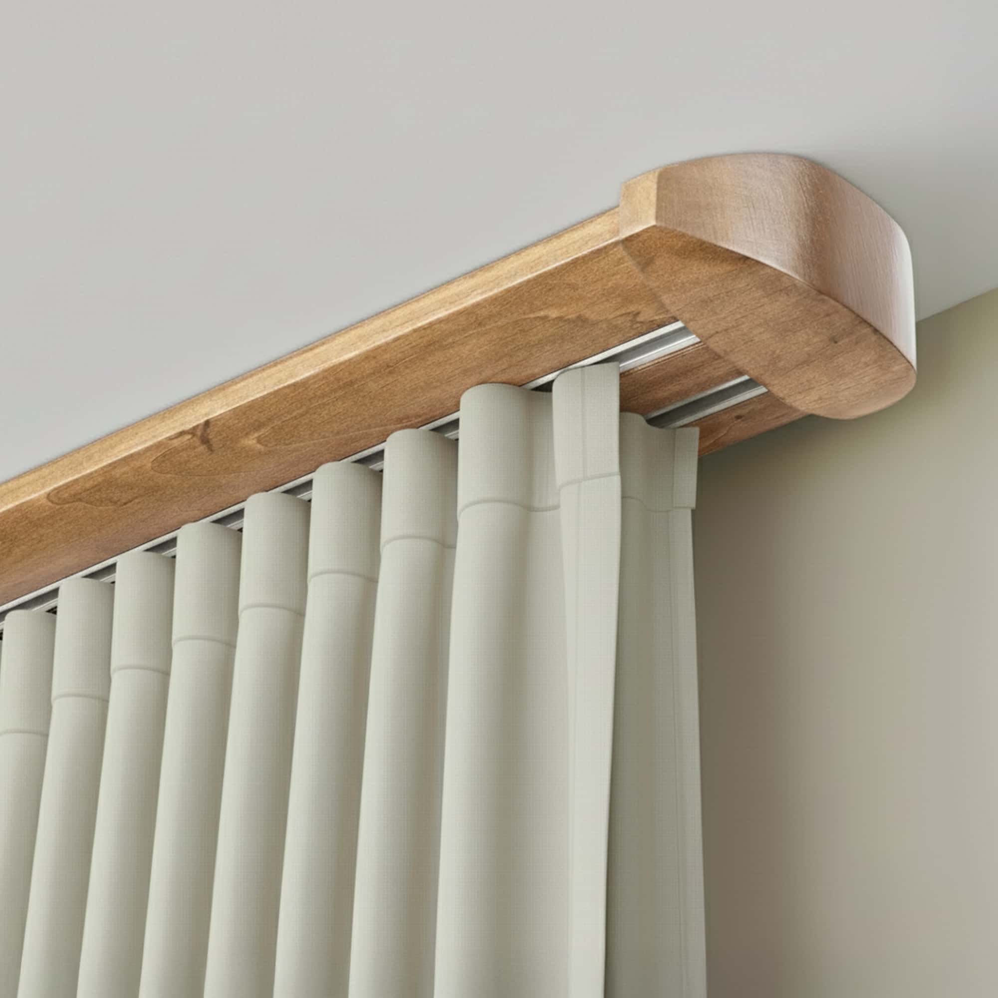 Double wooden curtain track Siena