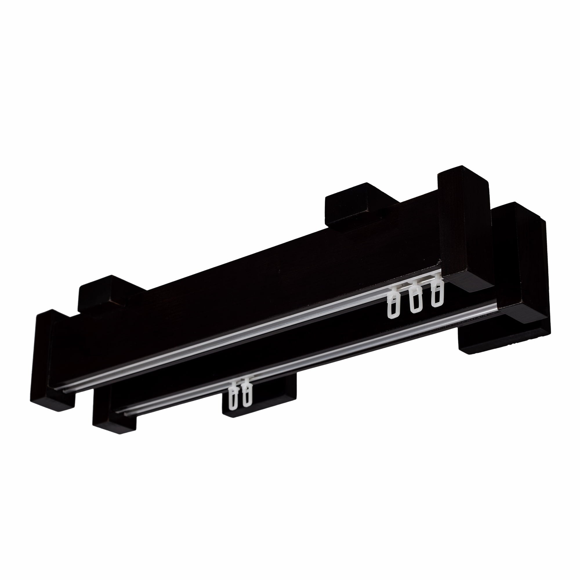 Dalia Double Wooden Curtain Rod with Aluminum Track
