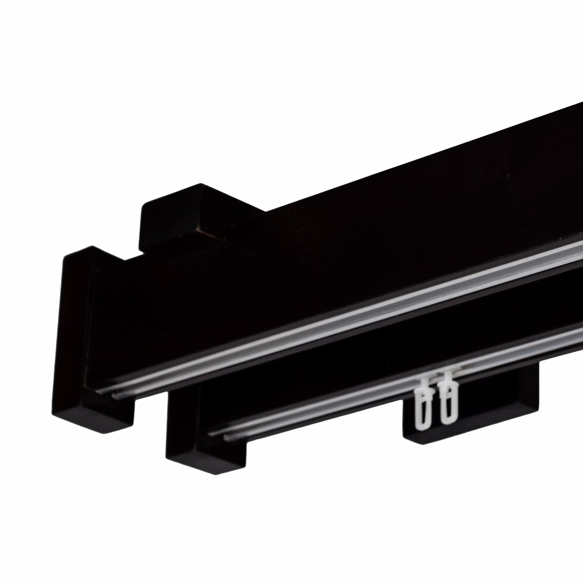 Dalia Double Wooden Curtain Rod with Aluminum Track