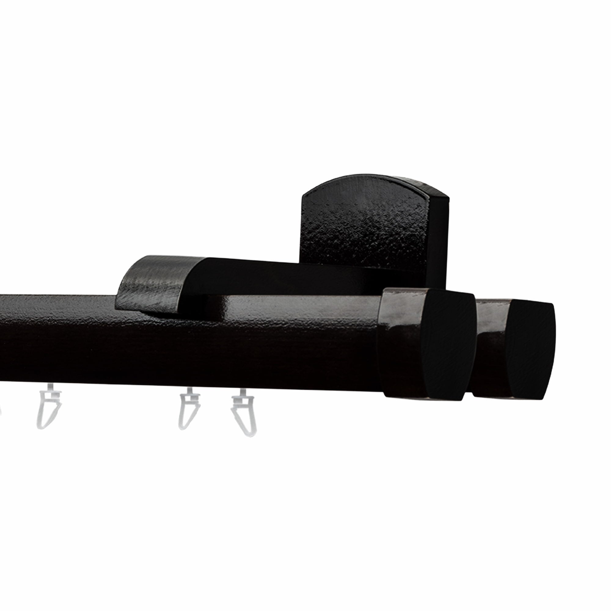 Domino Double Wooden Curtain Rod & Track System for Curtains and Drapes