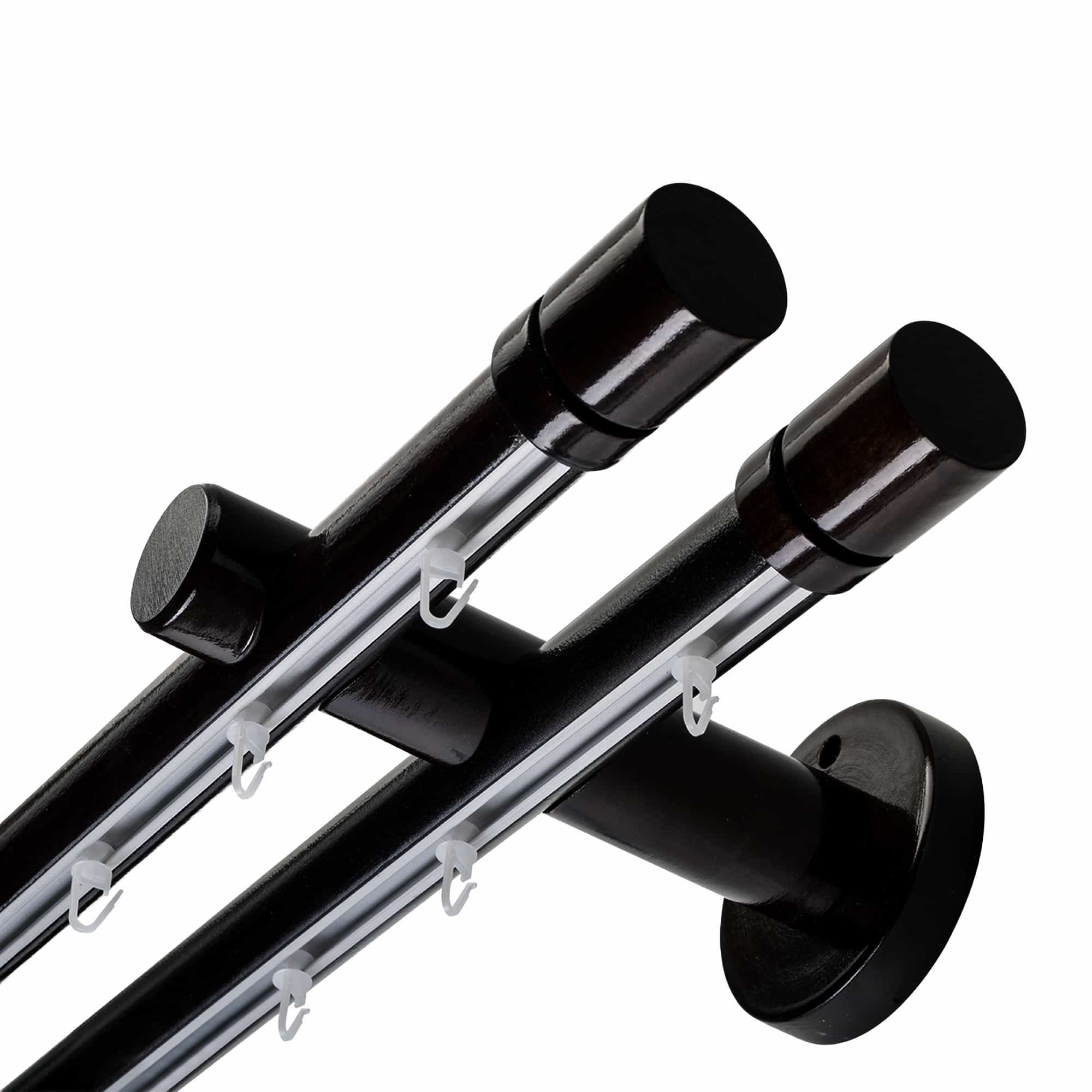 CILINDRU DOUBLE 35 MM WOODEN CURTAIN ROD & ALUMINUM TRACK SYSTEM