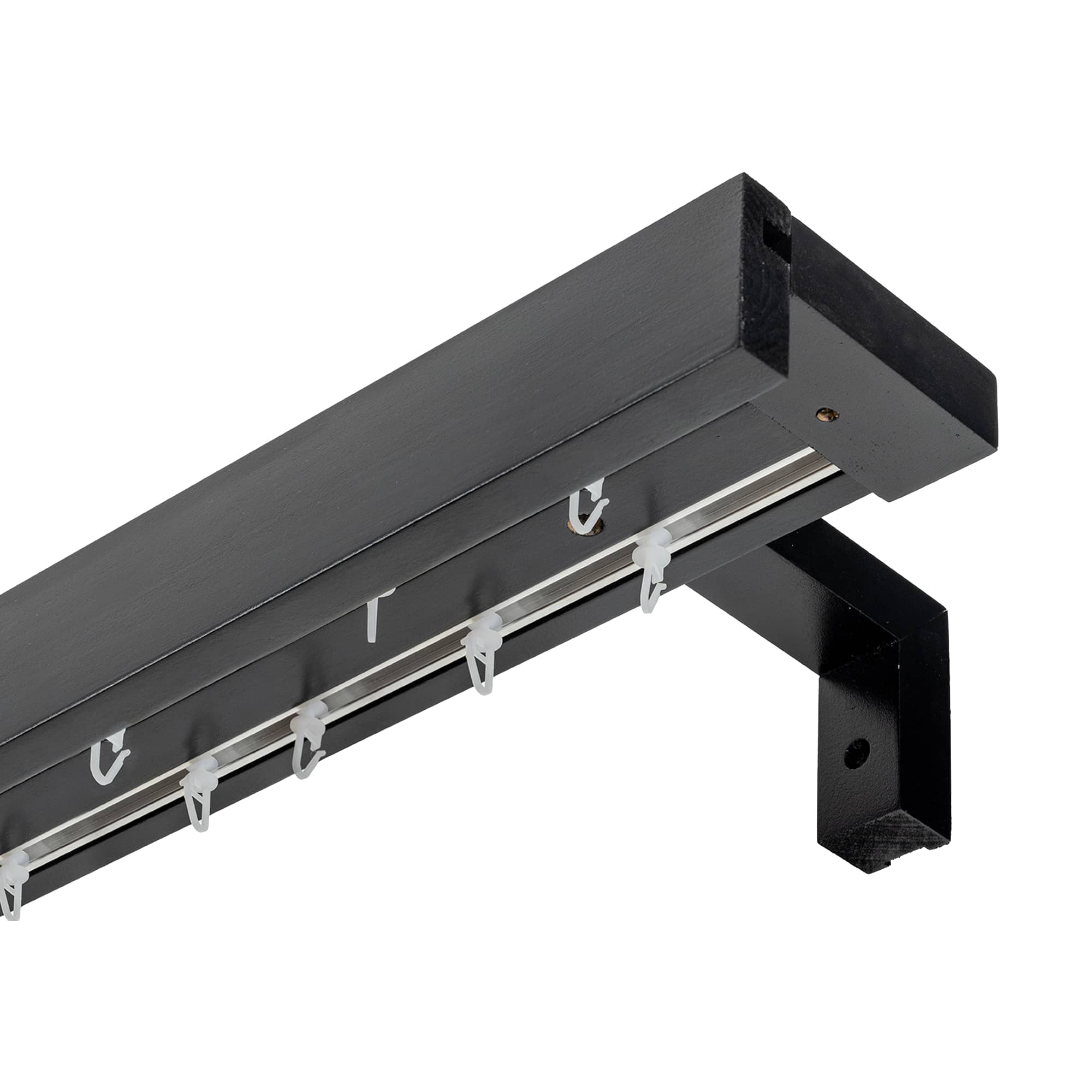 Travetto Double Curtain Track System with Wooden Decorative Valance