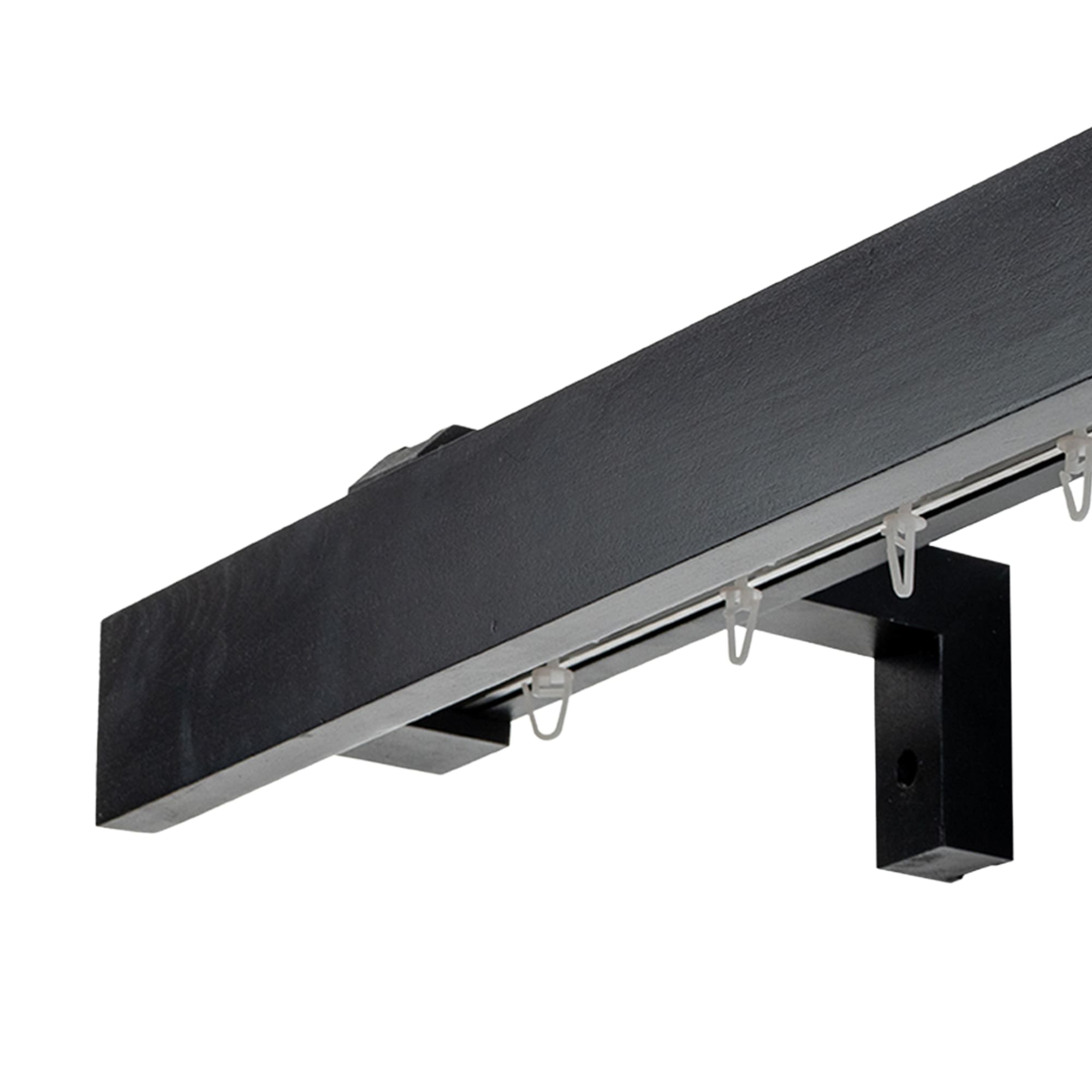 Travetto Double Curtain Track System with Wooden Decorative Valance