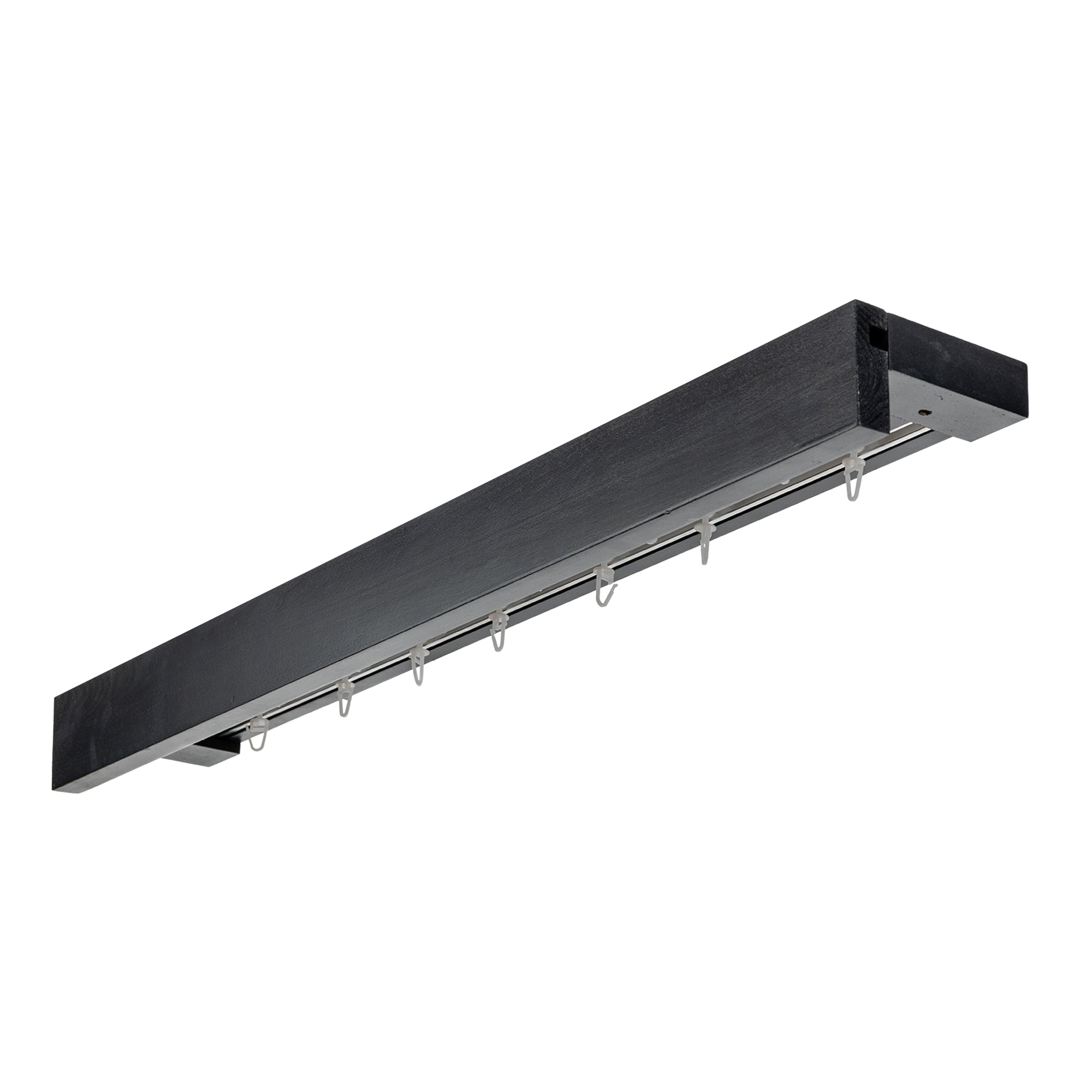 Travetto Double Curtain Track System with Wooden Decorative Valance