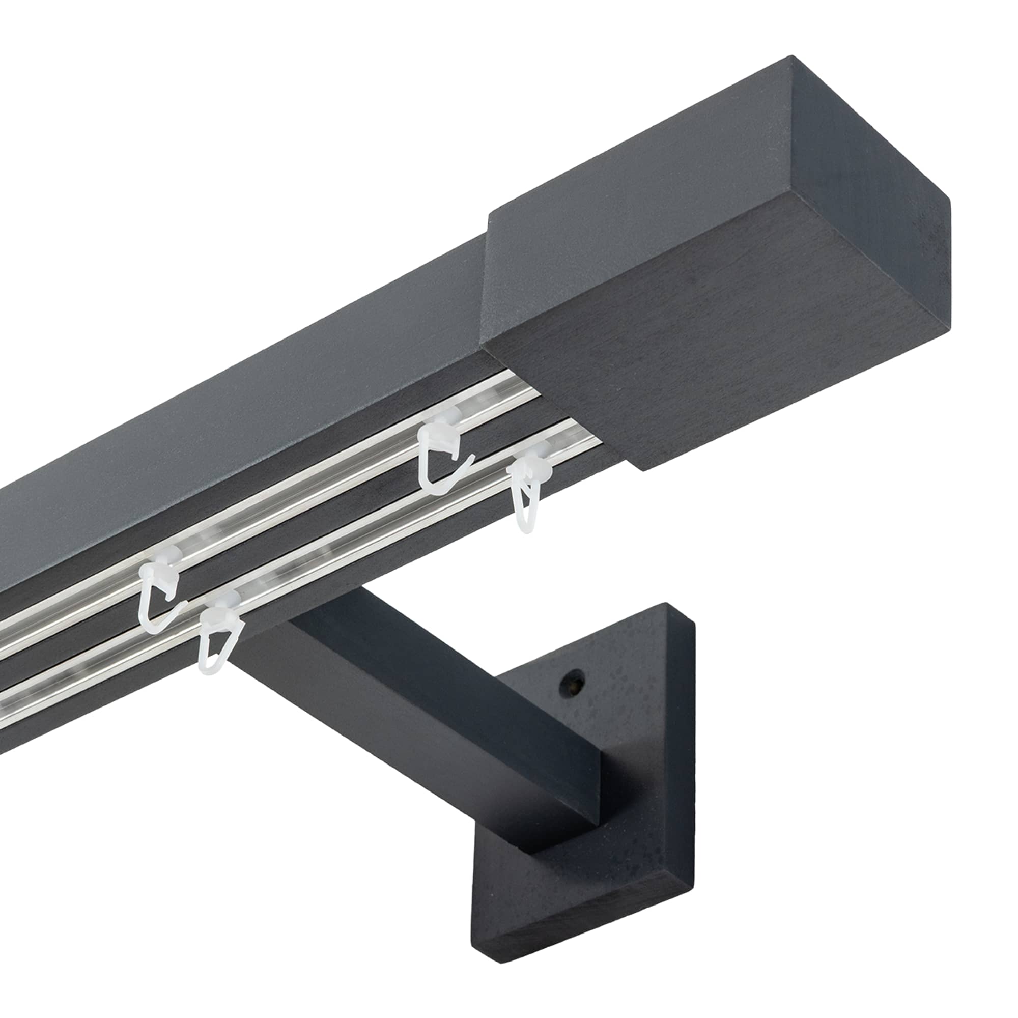 Roma Double Wooden Curtain Rod & Track System for Curtains and Drapes