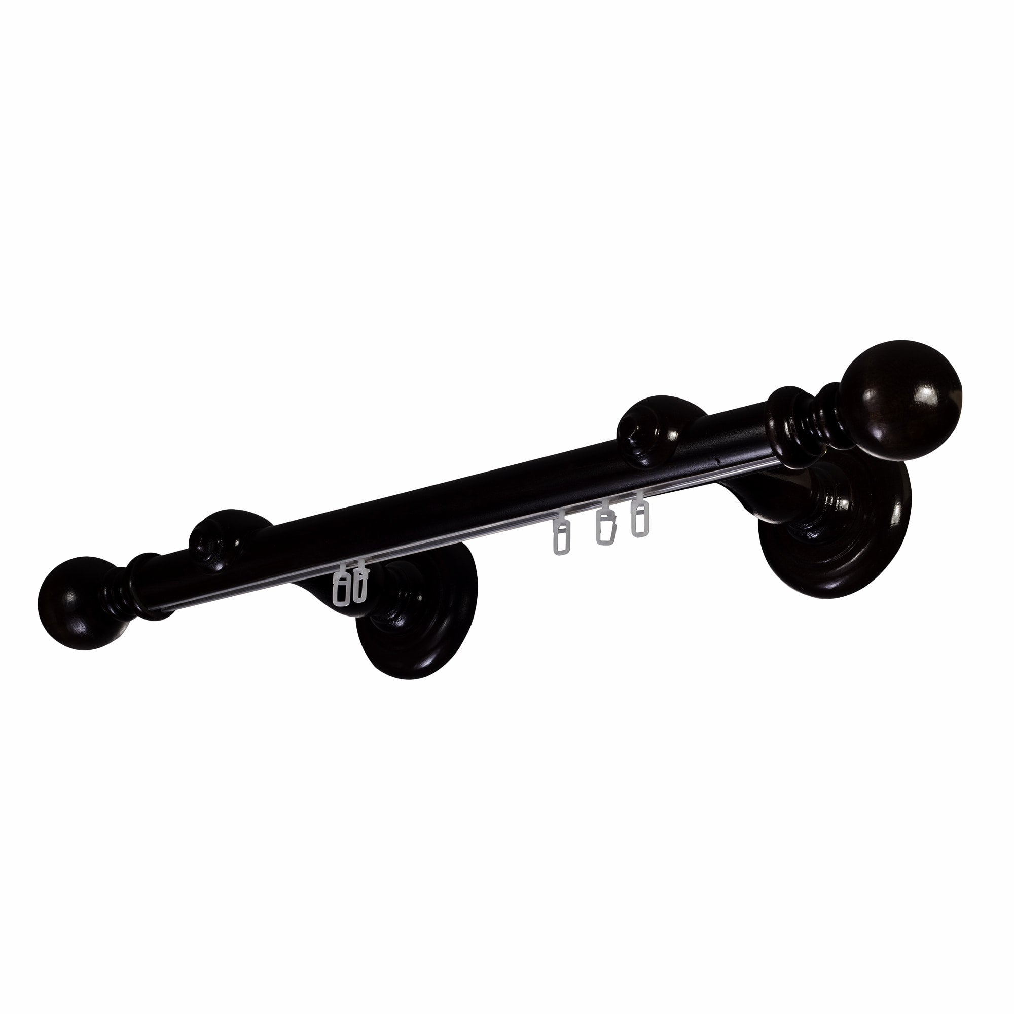 Globo Single 35 mm Wooden Curtain Rod with Aluminum Track