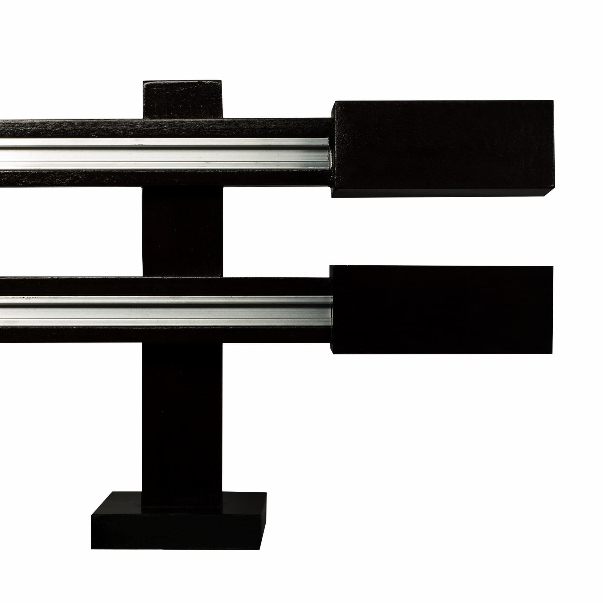 Praga Double Wooden Curtain Rod with Aluminum Track