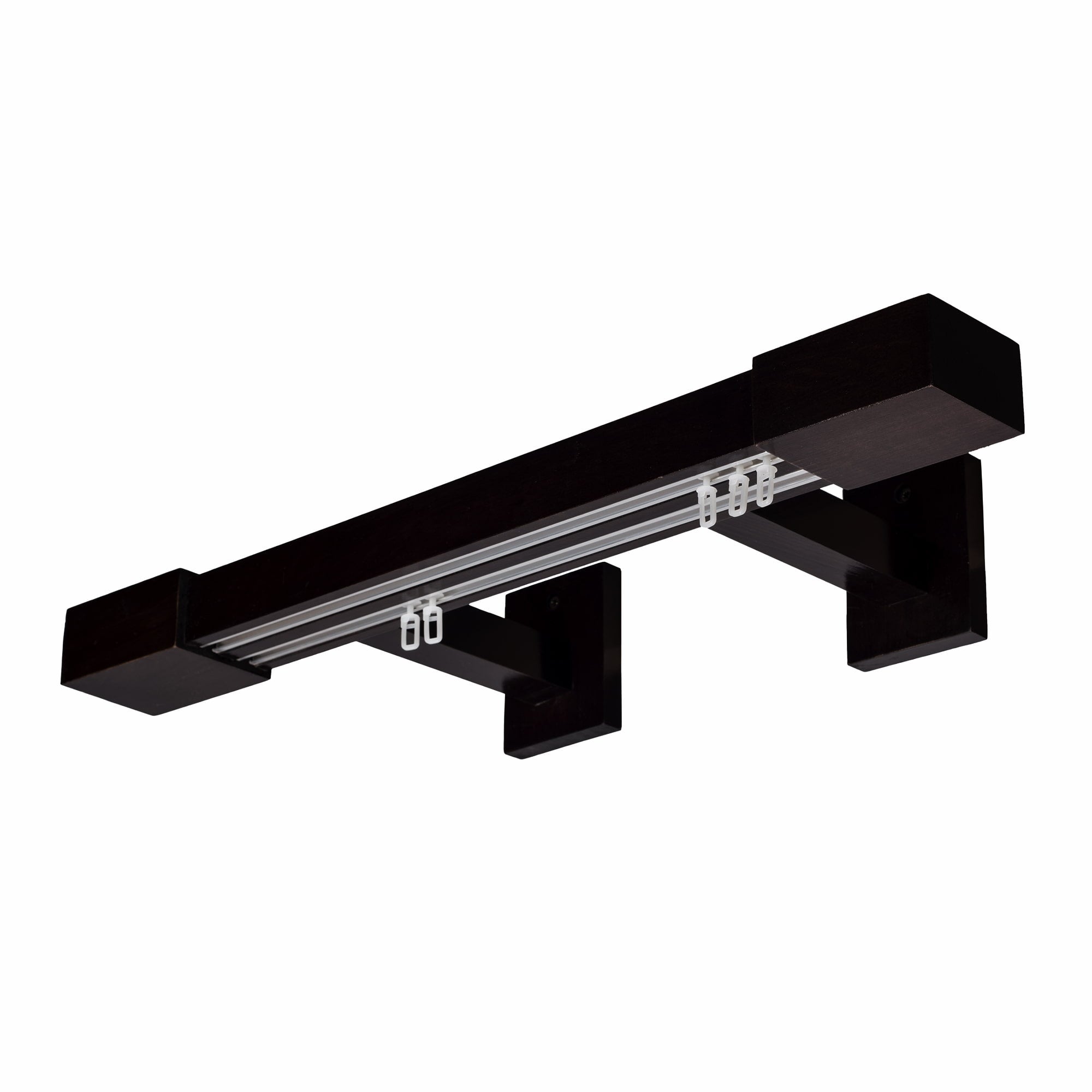 Roma Double Wooden Curtain Rod & Track System for Curtains and Drapes