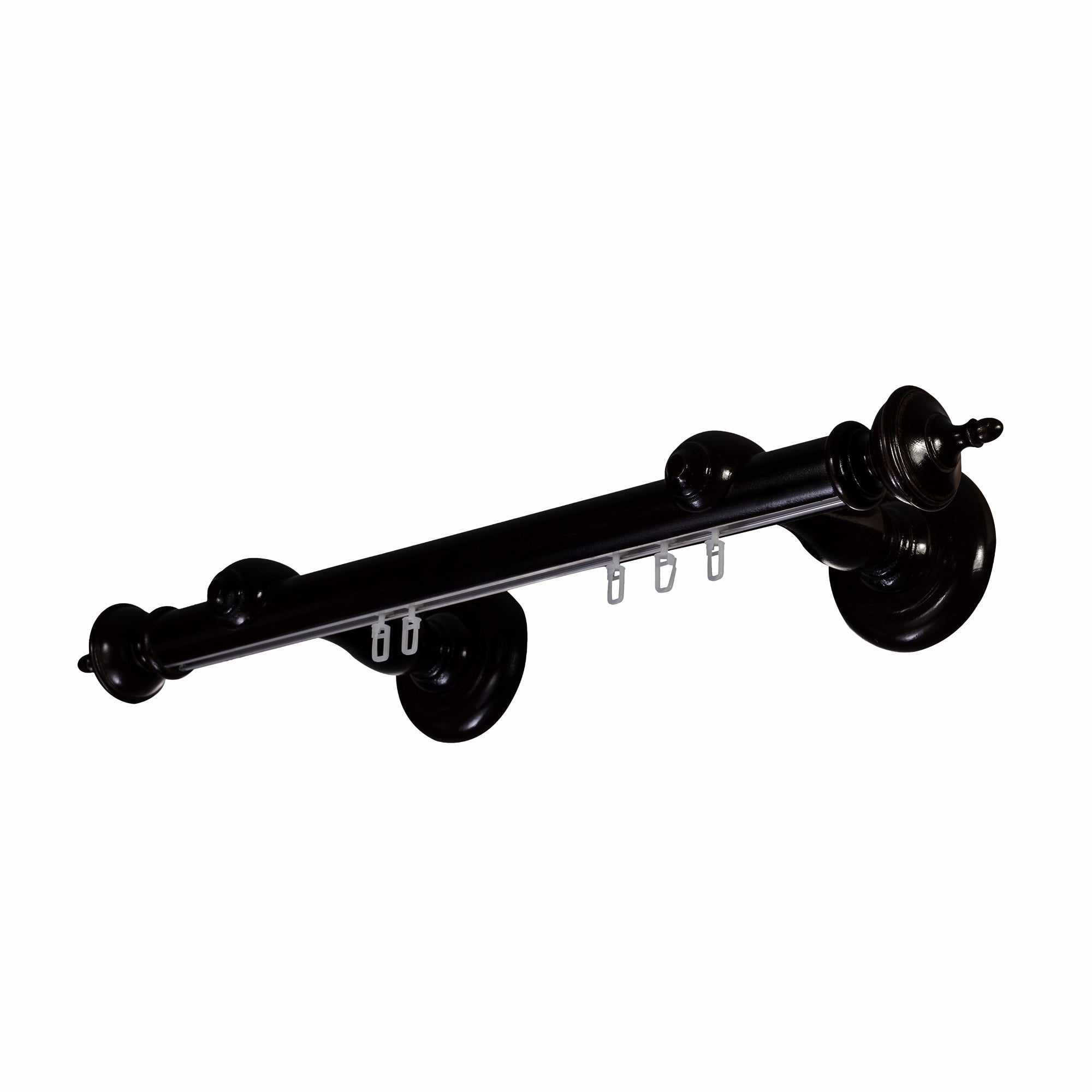 Saly Single 35 mm Wooden Curtain Rod with Aluminum Track