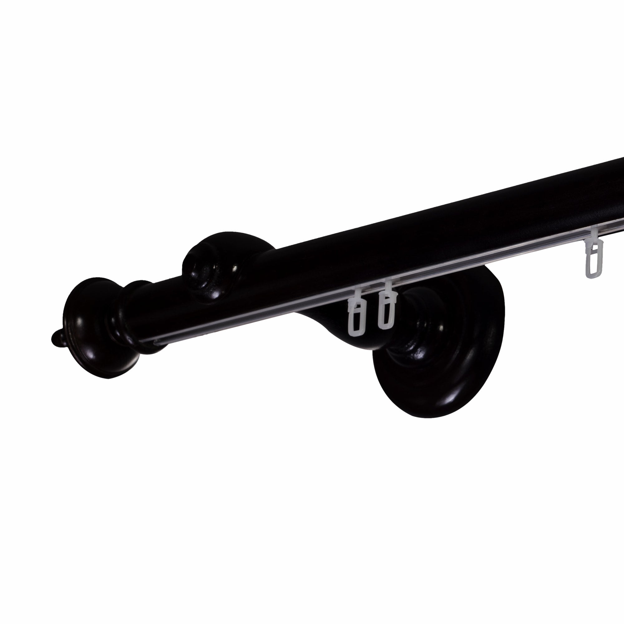 Saly Single 35 mm Wooden Curtain Rod with Aluminum Track