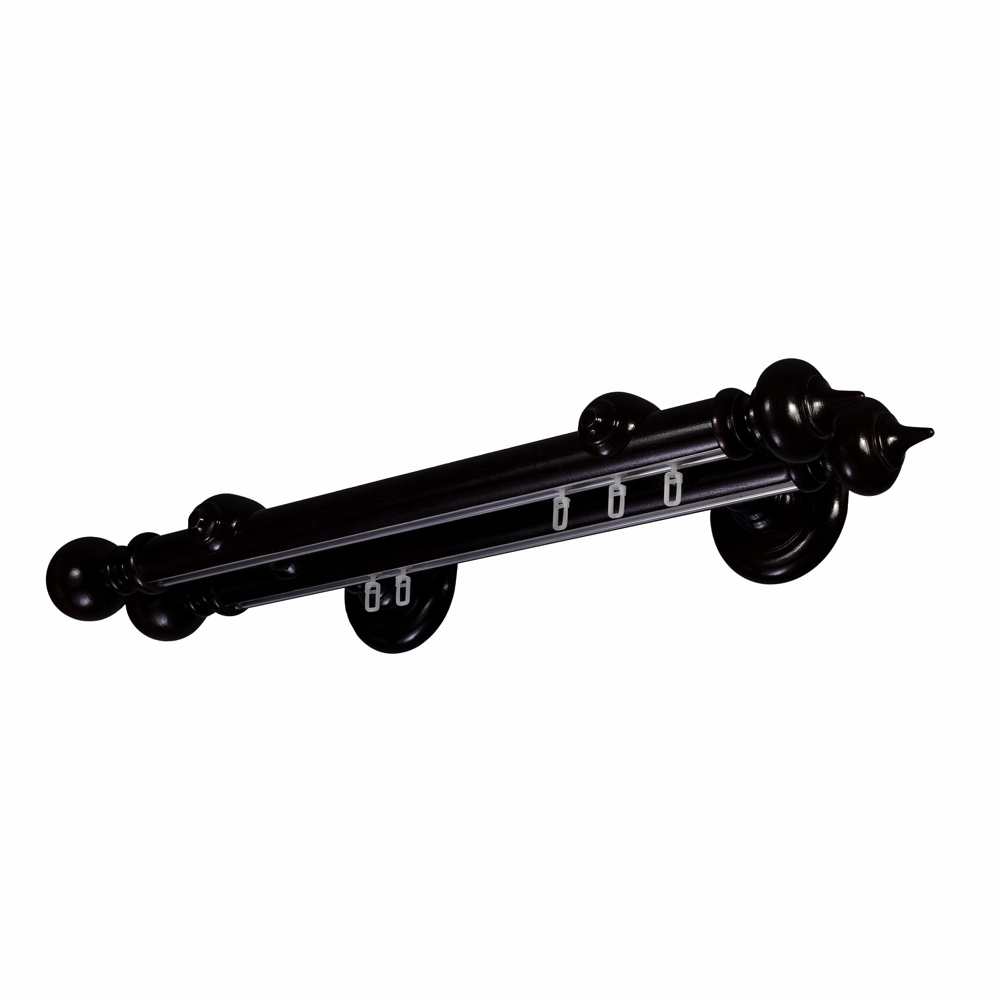 STELLA DOUBLE 35 MM WOODEN CURTAIN ROD WITH ALUMINUM TRACK