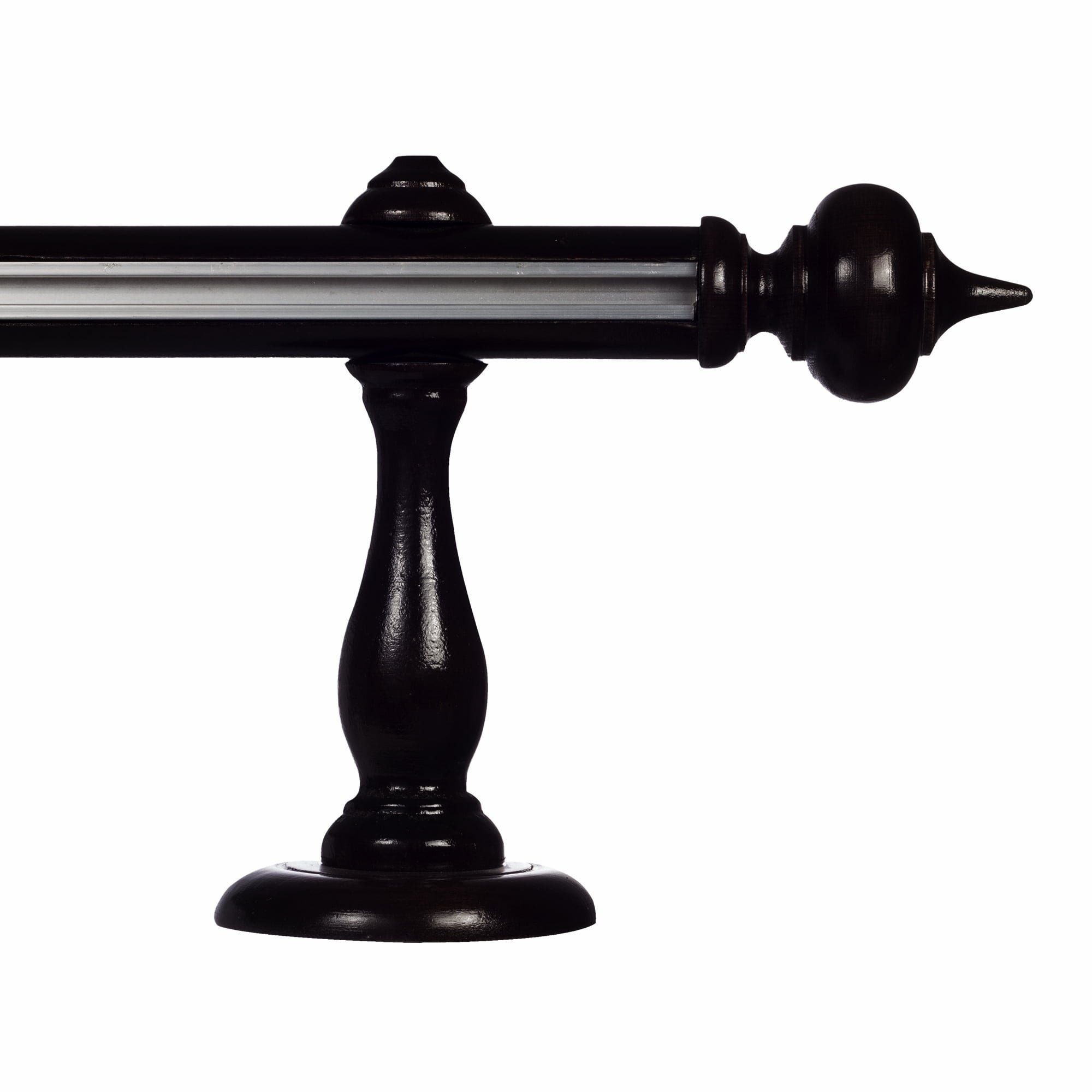Stella Single 35 mm Wooden Curtain Rod with Aluminum Track