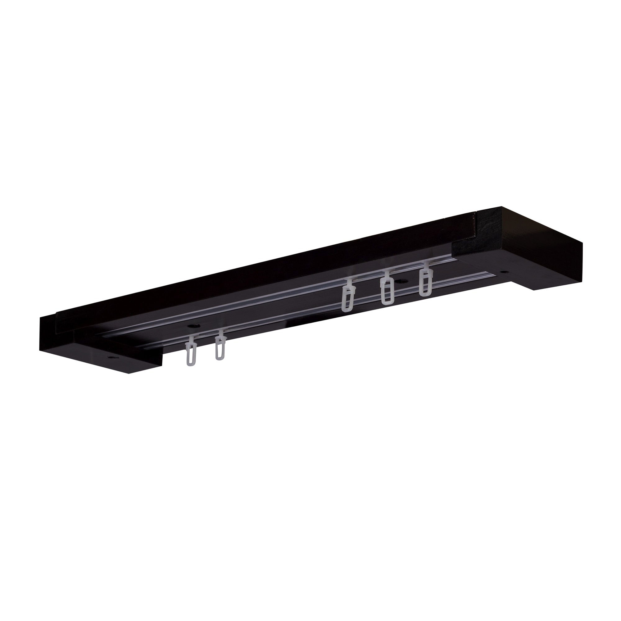 Curtain and drape track system Travetto Double made of wood